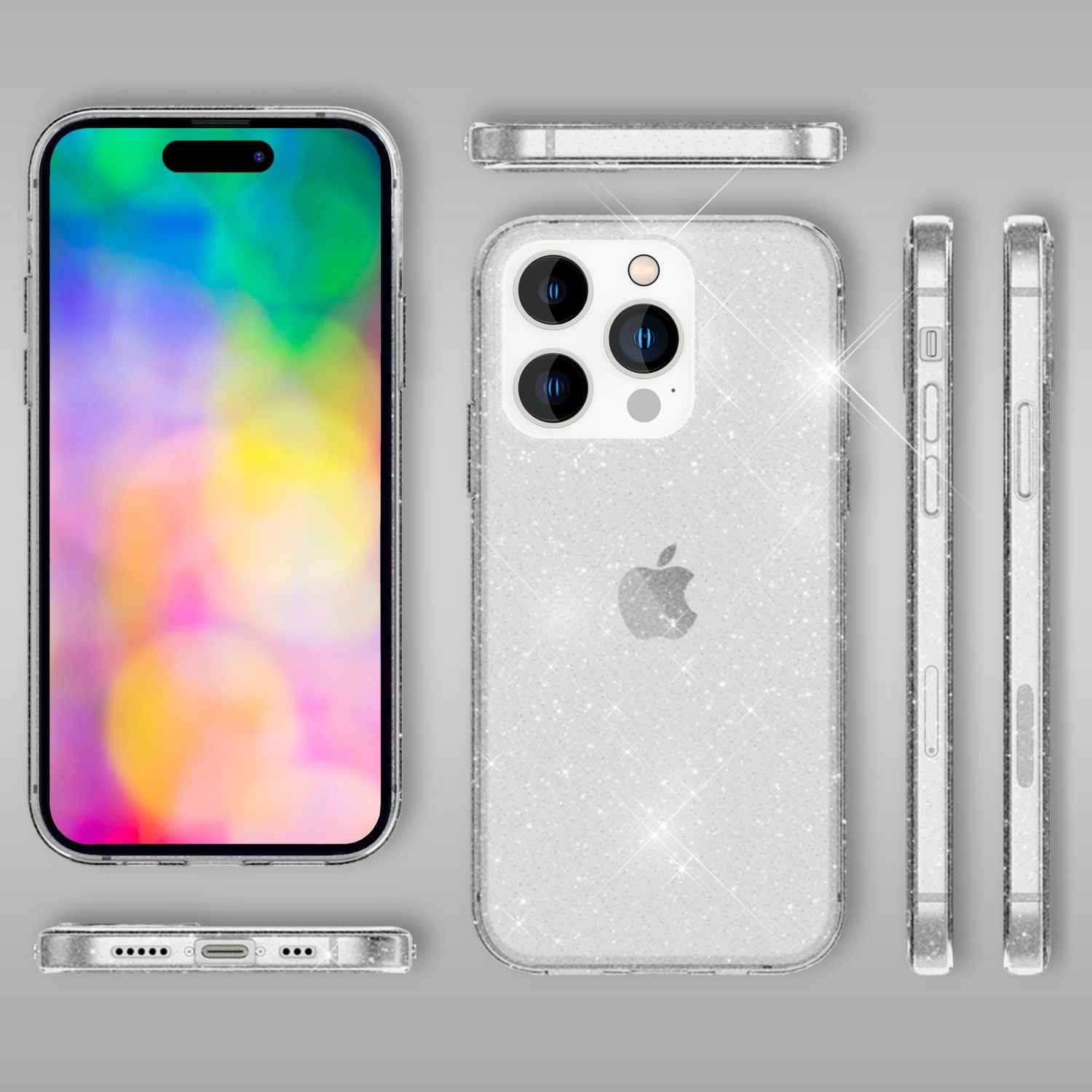Hülle für iPhone 14 Pro Max - Glitzer Handyhülle Durchsichtig Bling Glitter Case