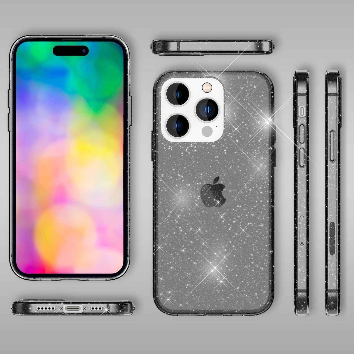 Hülle für iPhone 14 Pro Max - Glitzer Handyhülle Durchsichtig Bling Glitter Case