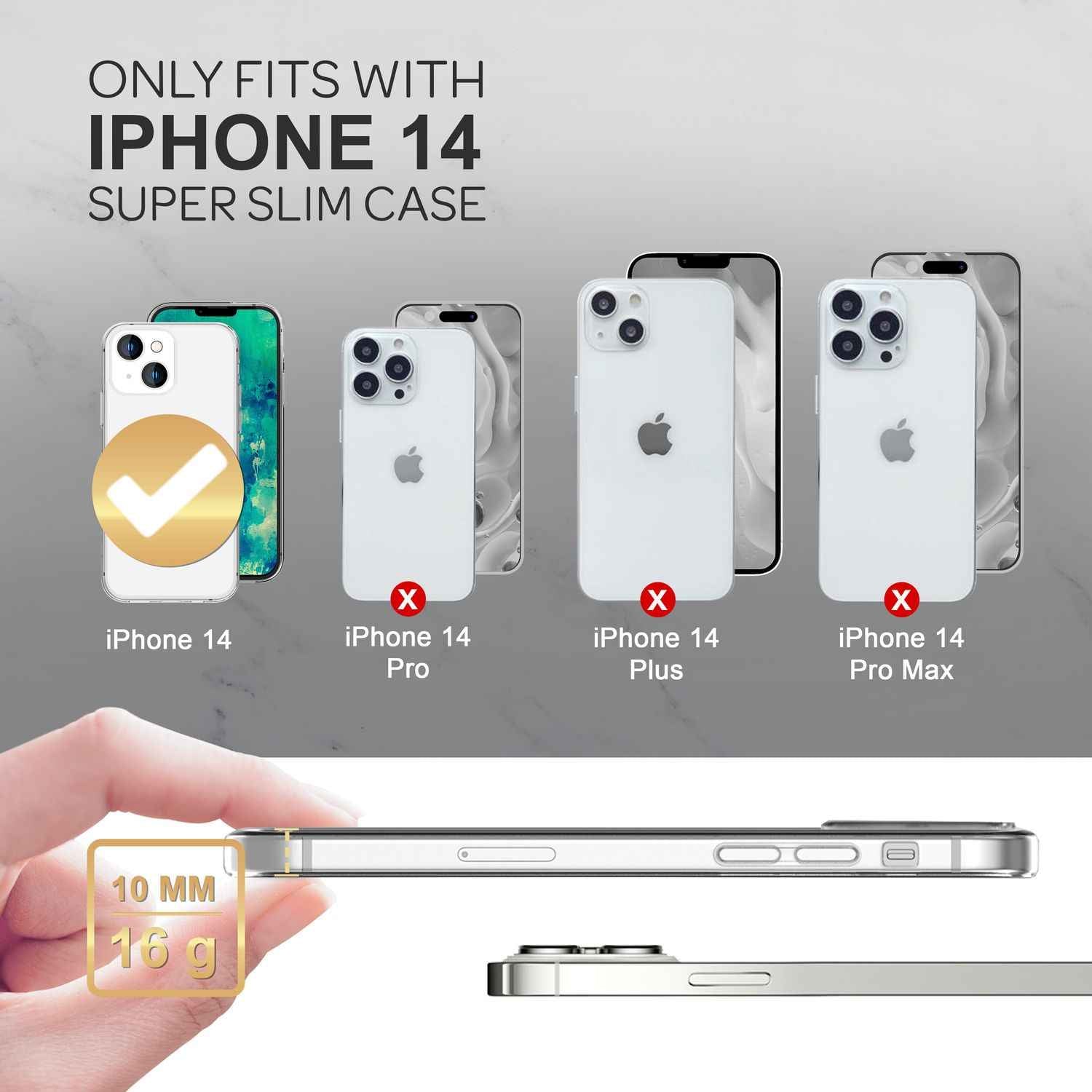 Hülle für iPhone 14 - Klar Durchsichtig Anti-Gelb Crystal Clear Case Handyhülle