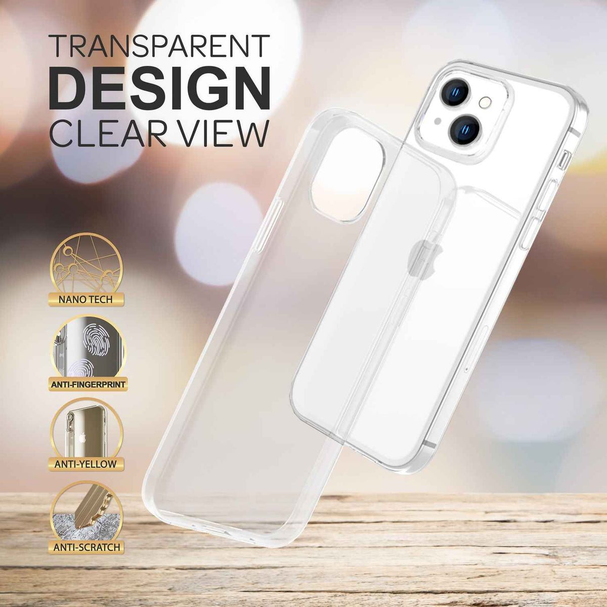 Hülle für iPhone 14 Plus - Klar Durchsichtig Anti-Gelb Clear Case TPU Handyhülle