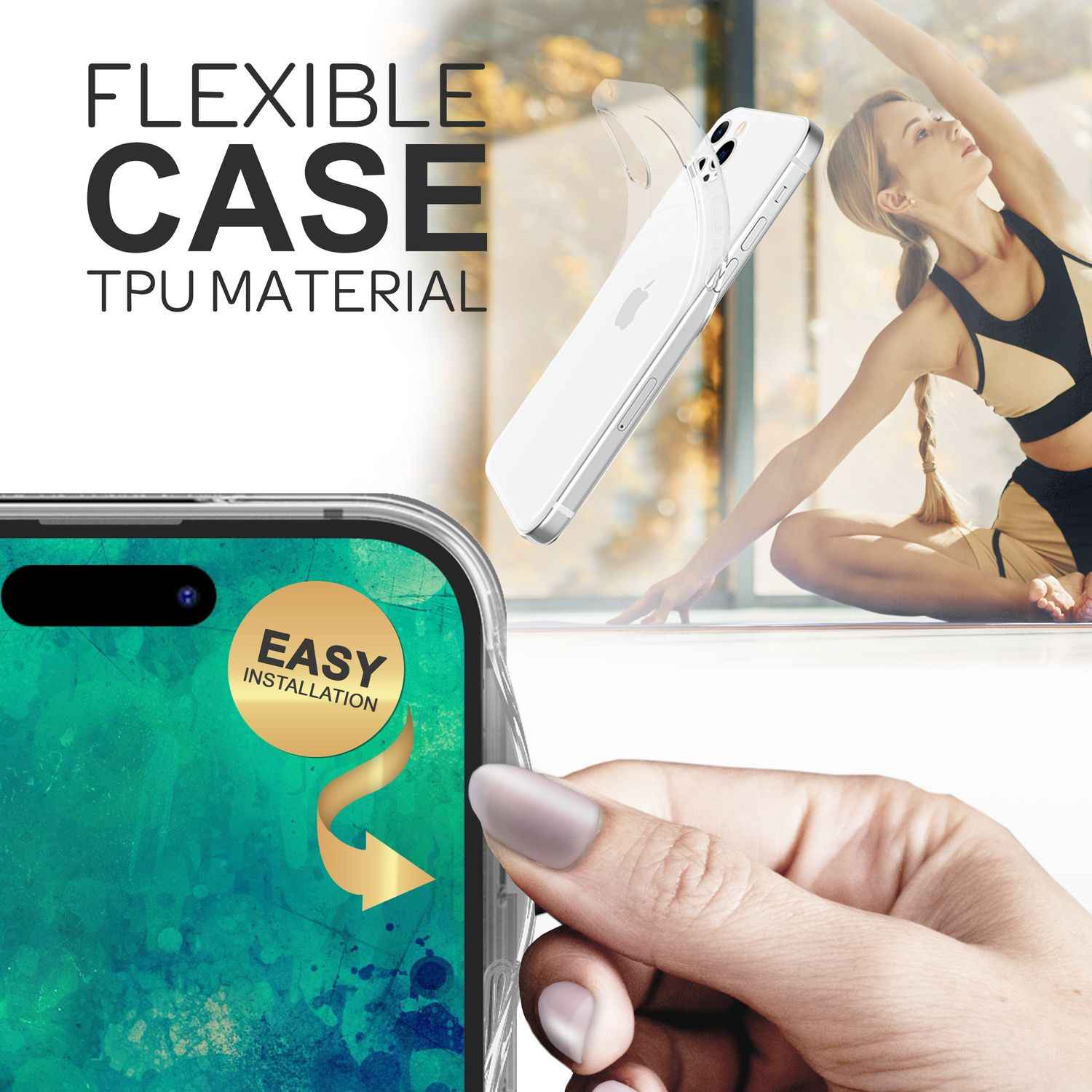 Hülle für iPhone 14 Pro - Klar Durchsichtig Anti-Gelb Slim Clear Case Handyhülle