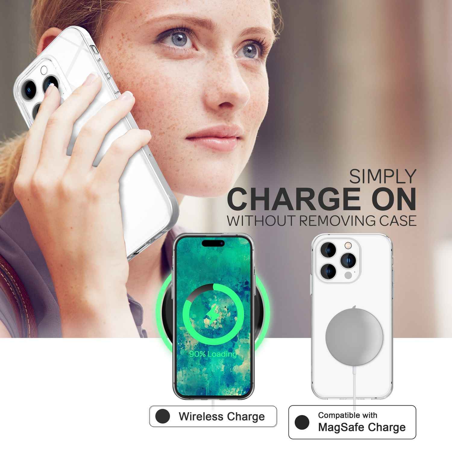 Hülle für iPhone 14 Pro Max - Klar Durchsichtig Anti-Gelb Handyhülle Clear Case