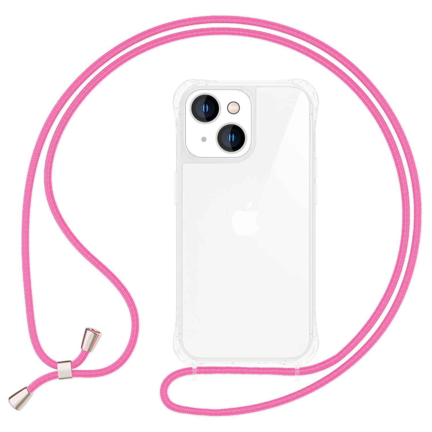 Hülle mit Kette für iPhone 14 - Klare Handyhülle mit Schnur Band zum Umhängen