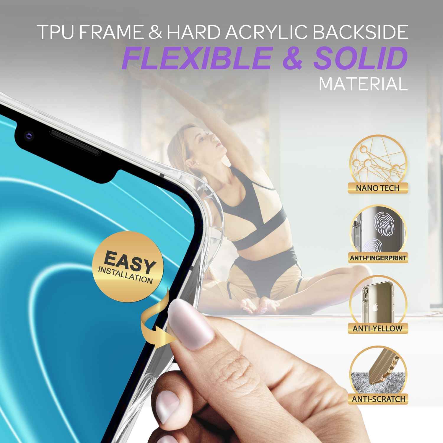 Hülle mit Kette für iPhone 14 - Klare Handyhülle mit Schnur Band zum Umhängen