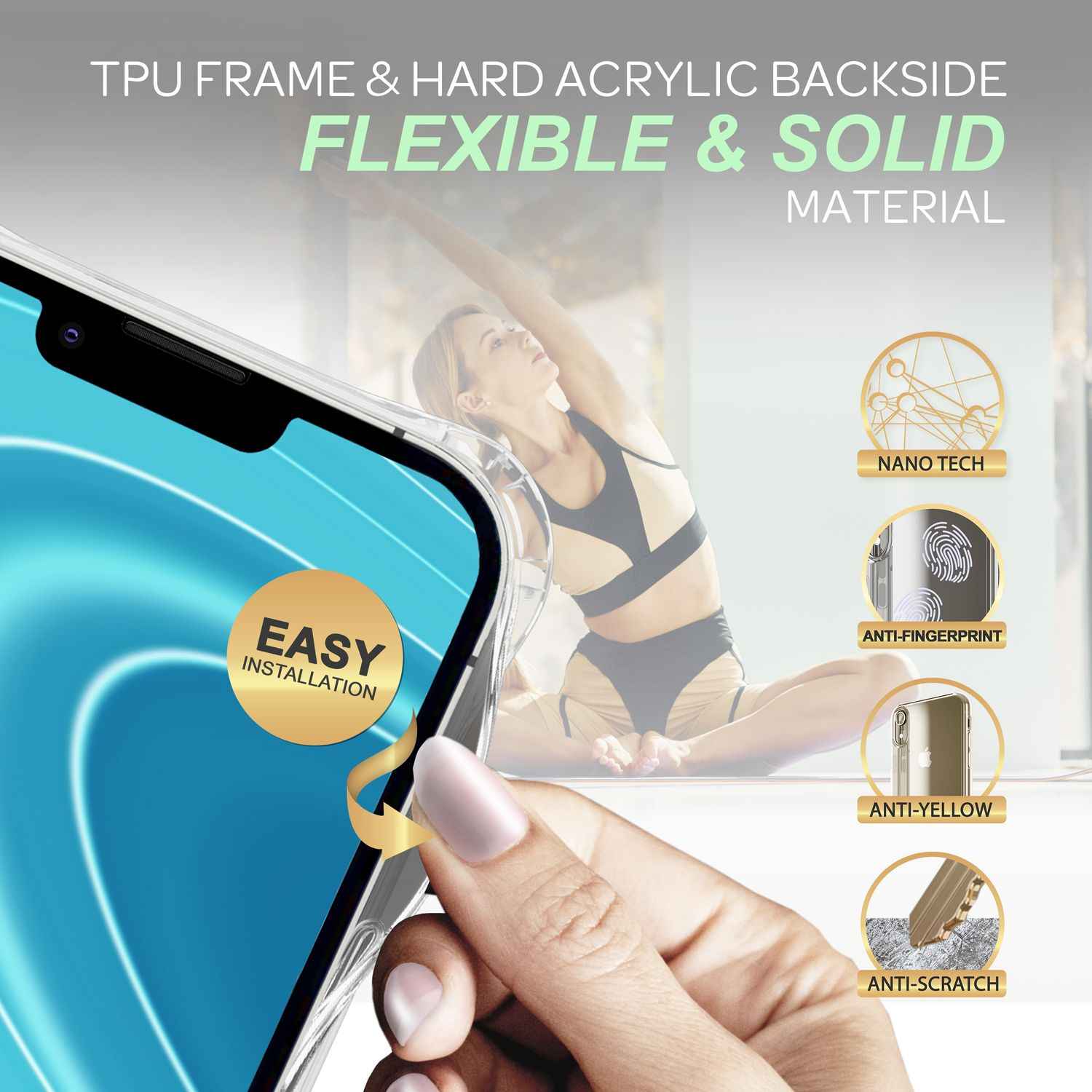 Hülle mit Kette für iPhone 14 - Klare Handyhülle mit Schnur Band zum Umhängen