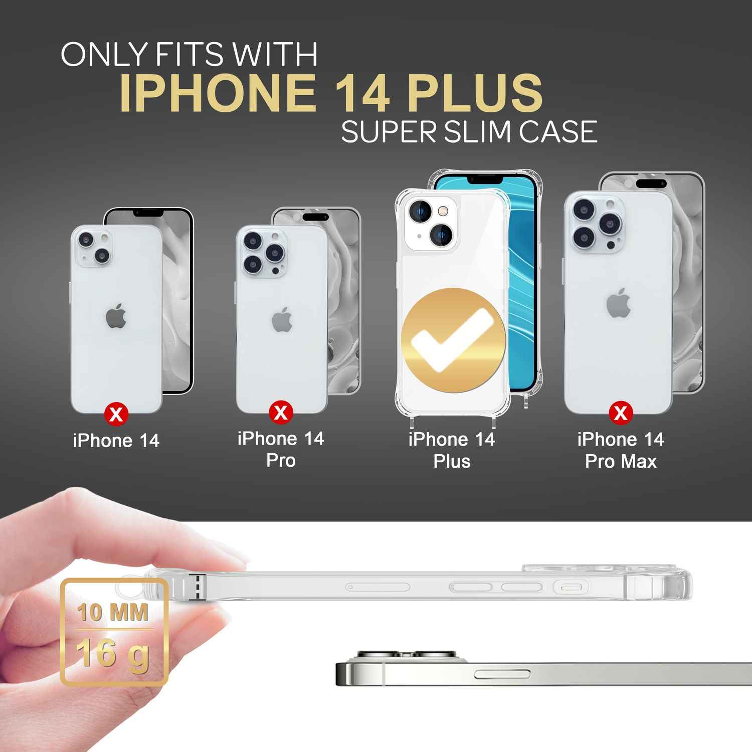 Für iPhone 14 Plus Hülle mit Band Handyhülle Schnur Handykette Kordel Umhängen