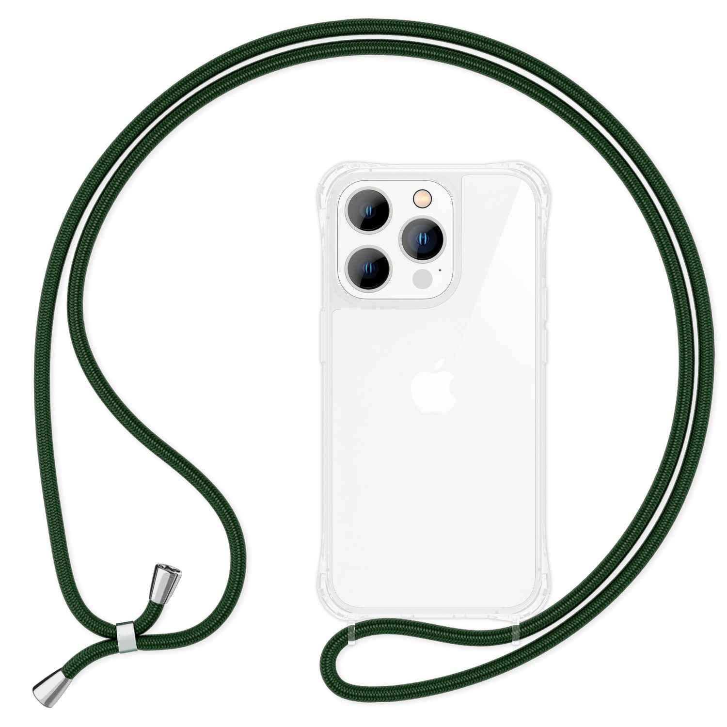Hülle mit Kette für iPhone 14 Pro - Klare Handyhülle mit Schnur zum Umhängen