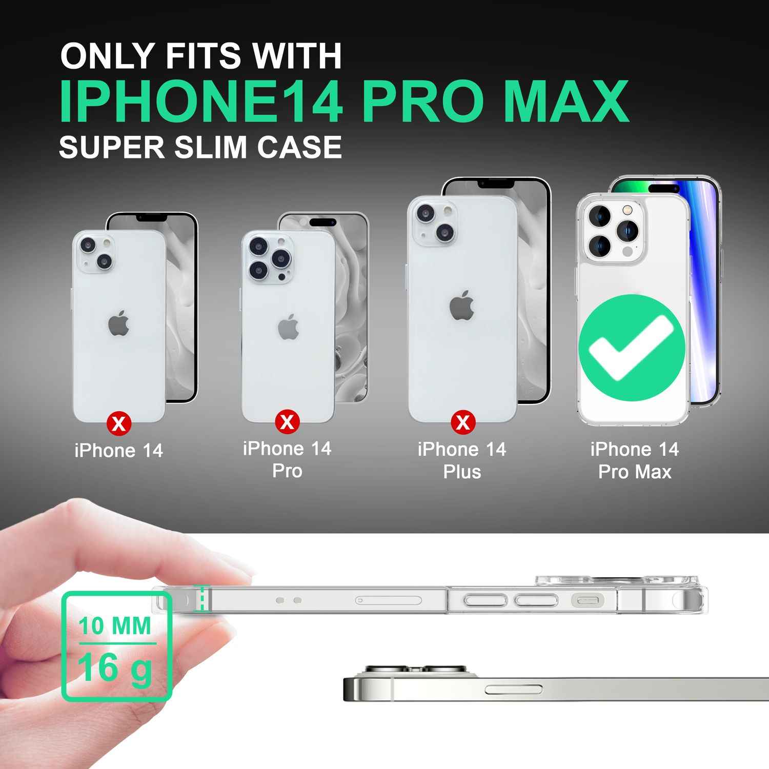 Hülle für iPhone 14 Pro Max - Matt Durchscheinend Anti-Fingerprint Kratzfest