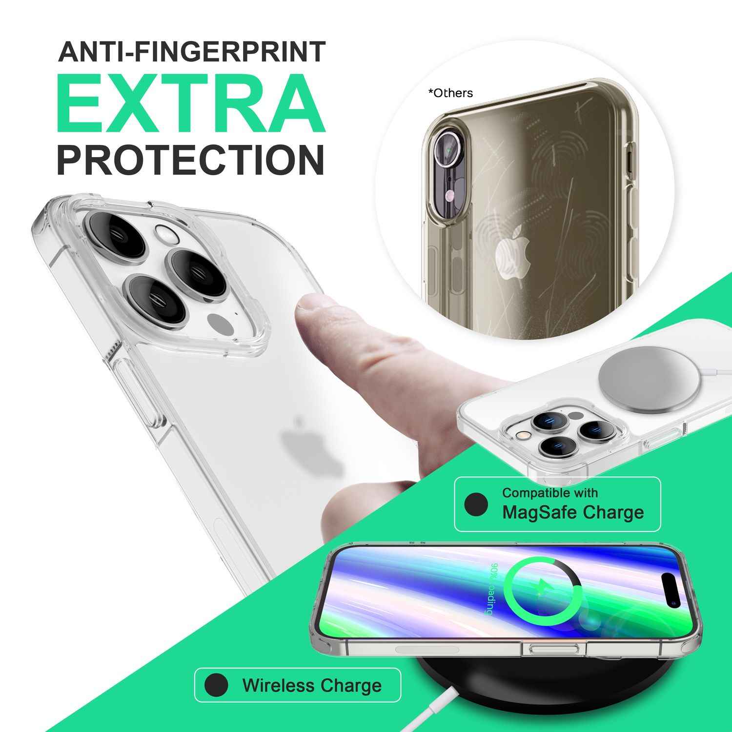 Hülle für iPhone 14 Pro Max - Matt Durchscheinend Anti-Fingerprint Kratzfest