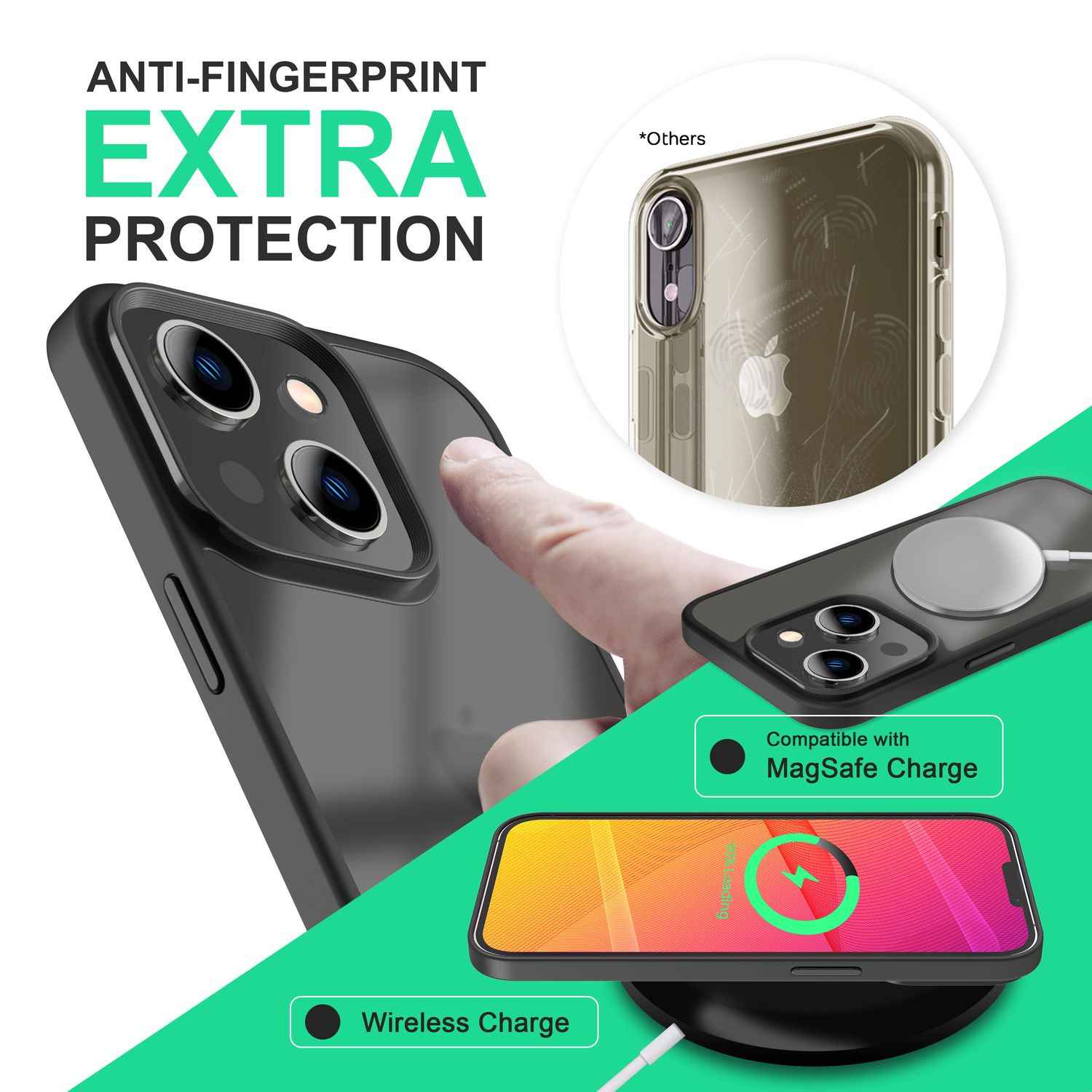 Für iPhone 14 Plus Hülle Hybrid Matt Durchscheinend Aufprall Schutz Handyhülle