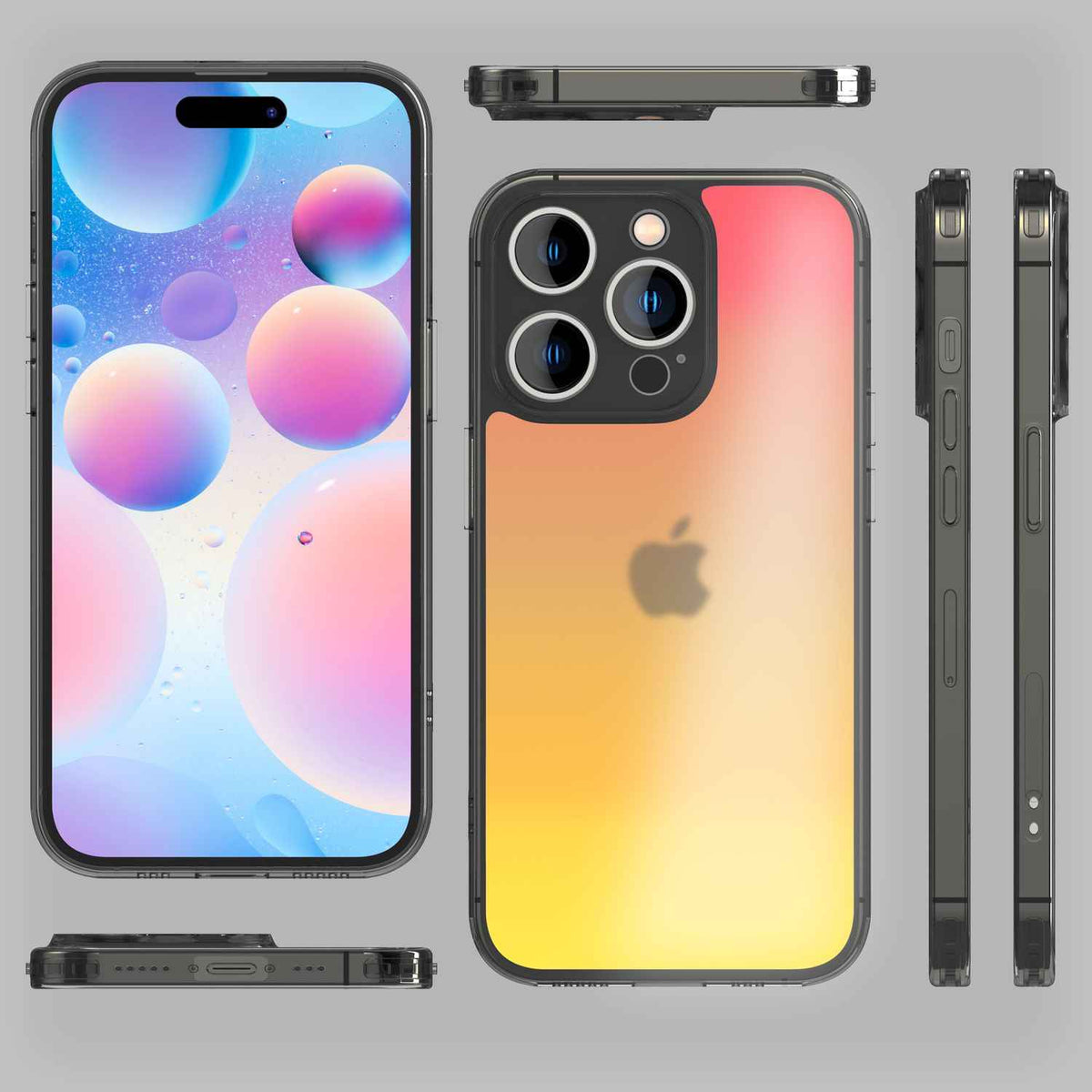 Farbwechsel Hülle für iPhone 14 Pro - Durchscheinend Farbspiel Kratzfest Robust