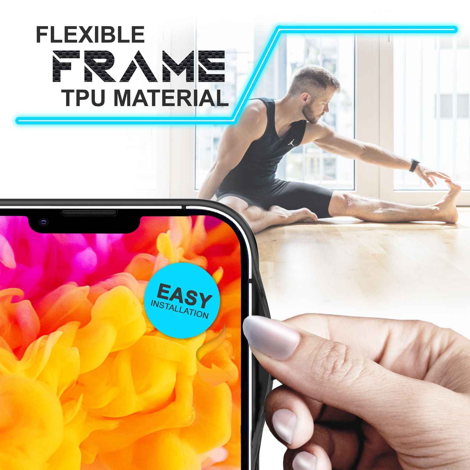 Hülle für iPhone 14 - Carbon Look Case Halb-Transparent Matt Anti-Fingerabdruck