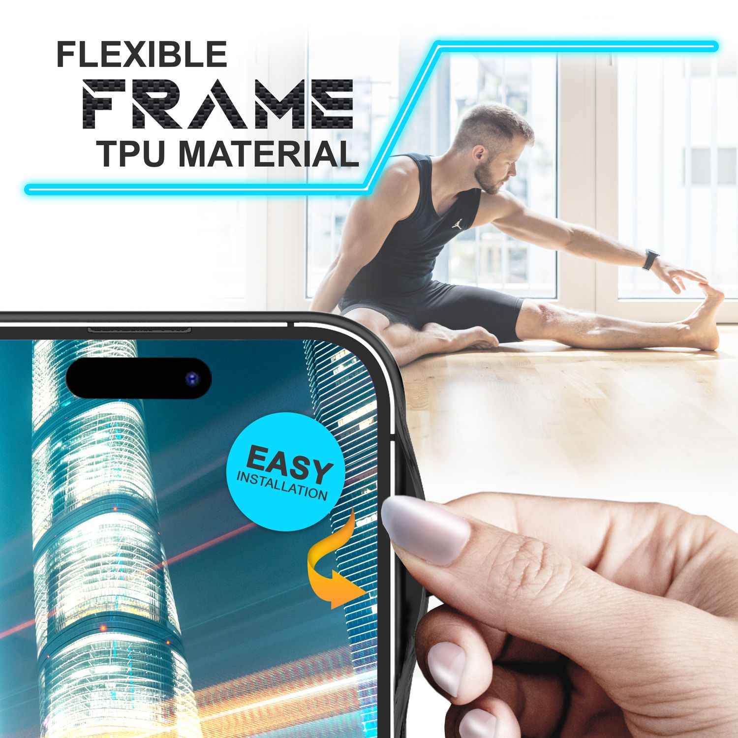 Hülle für iPhone 14 Pro Max - Carbon Look Case Halb-Transparent Matt Kratzfest