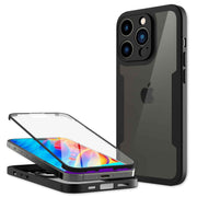 360° Hülle für iPhone 14 Pro Max, Klar Antigelb Rundum Schutz Cover Silikon Rand