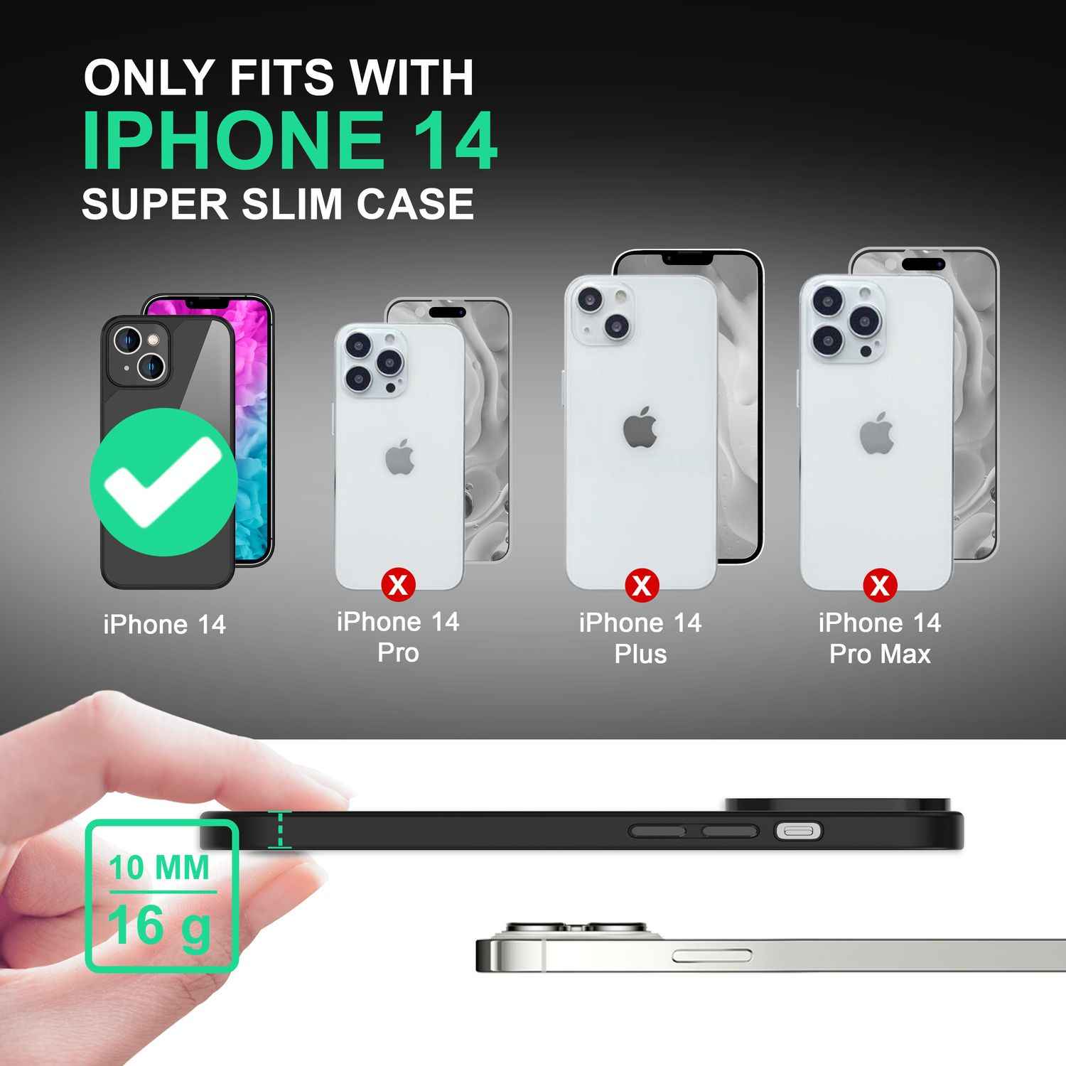 Hybrid Hülle für iPhone 14 - Klar Transparent Acryl Cover Silikon Schutz Rahmen