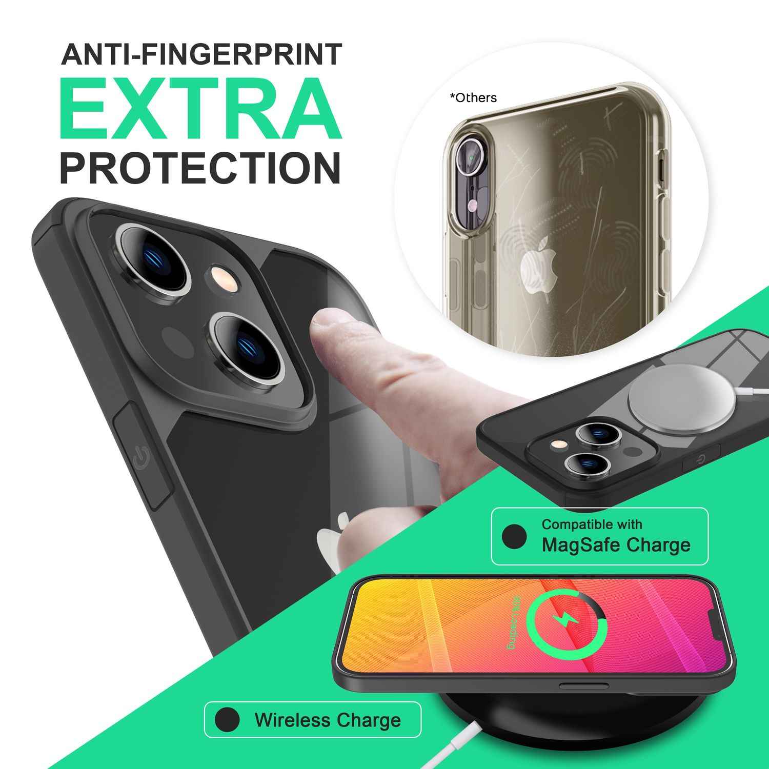 Für iPhone 14 Plus Hülle Klar Hybrid Durchsichtig Schutz Rahmen Handyhülle Cover