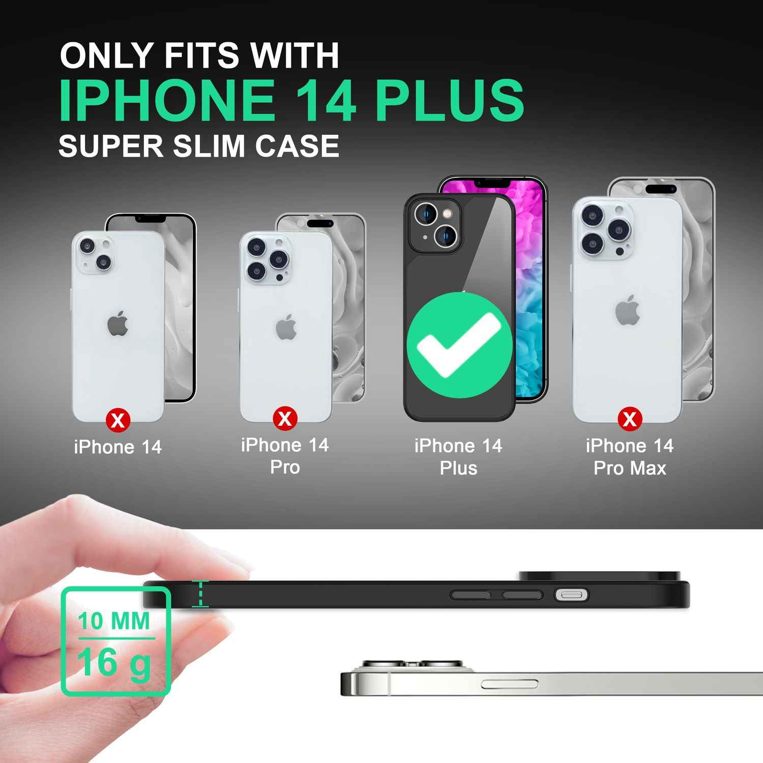 Für iPhone 14 Plus Hülle Klar Hybrid Durchsichtig Schutz Rahmen Handyhülle Cover
