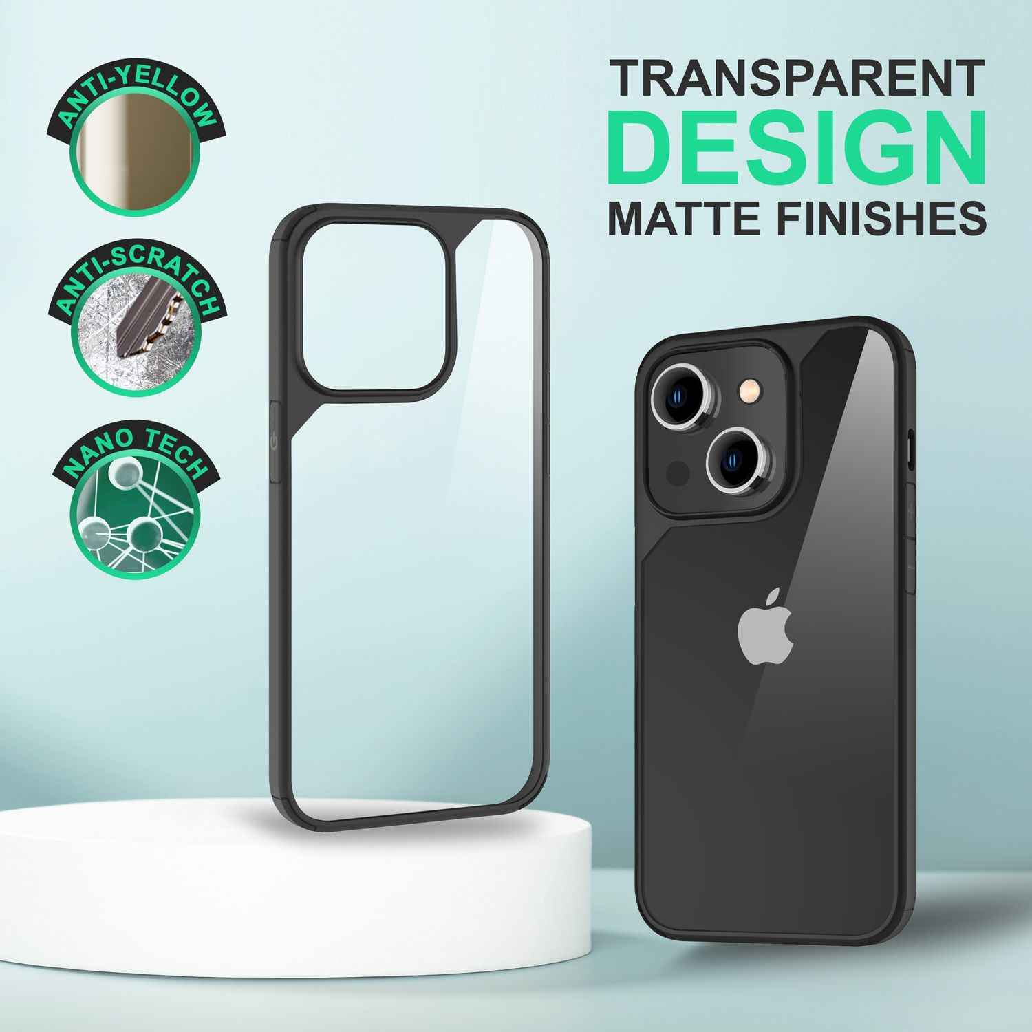 Für iPhone 14 Plus Hülle Klar Hybrid Durchsichtig Schutz Rahmen Handyhülle Cover