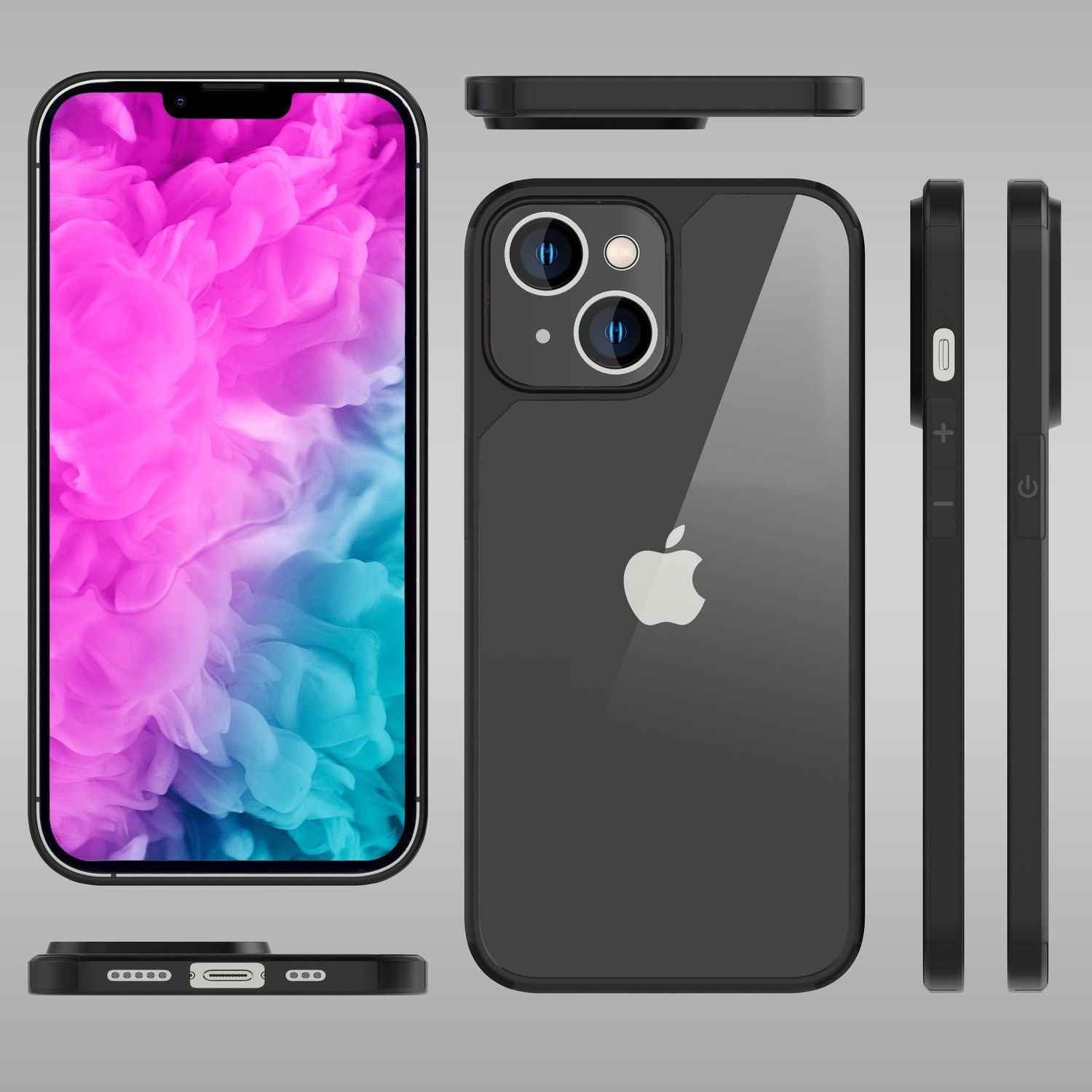 Für iPhone 14 Plus Hülle Klar Hybrid Durchsichtig Schutz Rahmen Handyhülle Cover