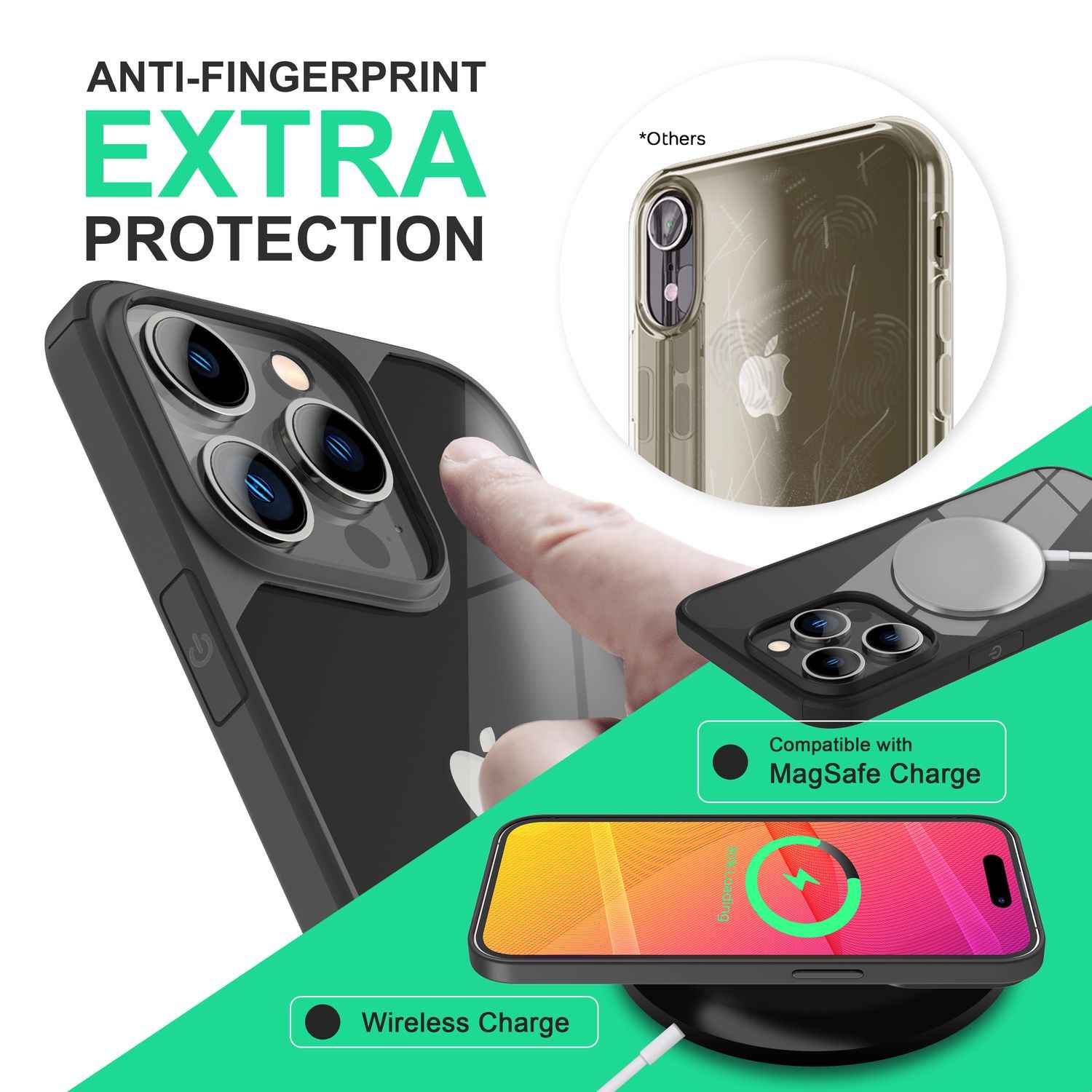 Hybrid Hülle für iPhone 14 Pro - Klar Transparent Acryl Cover Schutz Rahmen Case