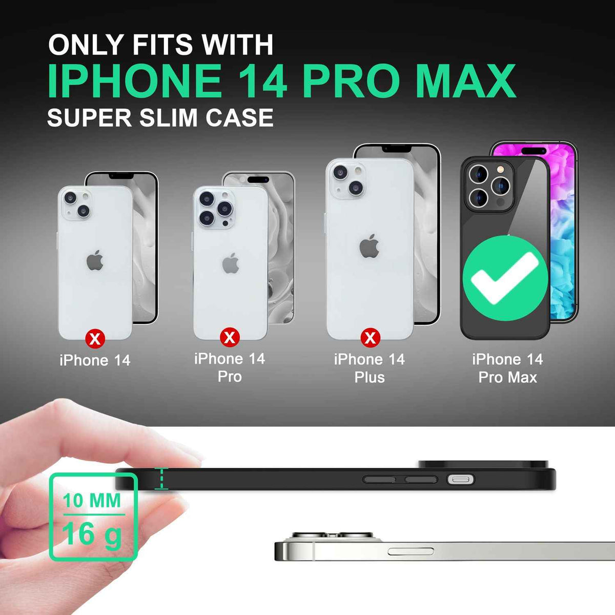 Hybrid Hülle für iPhone 14 Pro Max - Klar Transparent Acryl Cover Schutz Rahmen