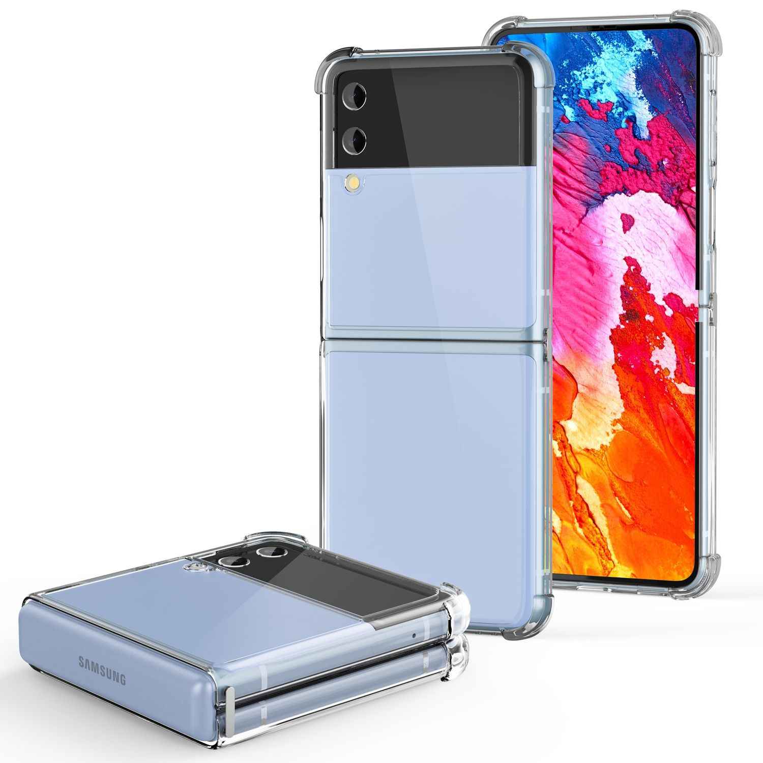 Hülle für Samsung Galaxy Z Flip4 Klar Kratzfest Anti-Gelb Hart Cover Schutzhülle