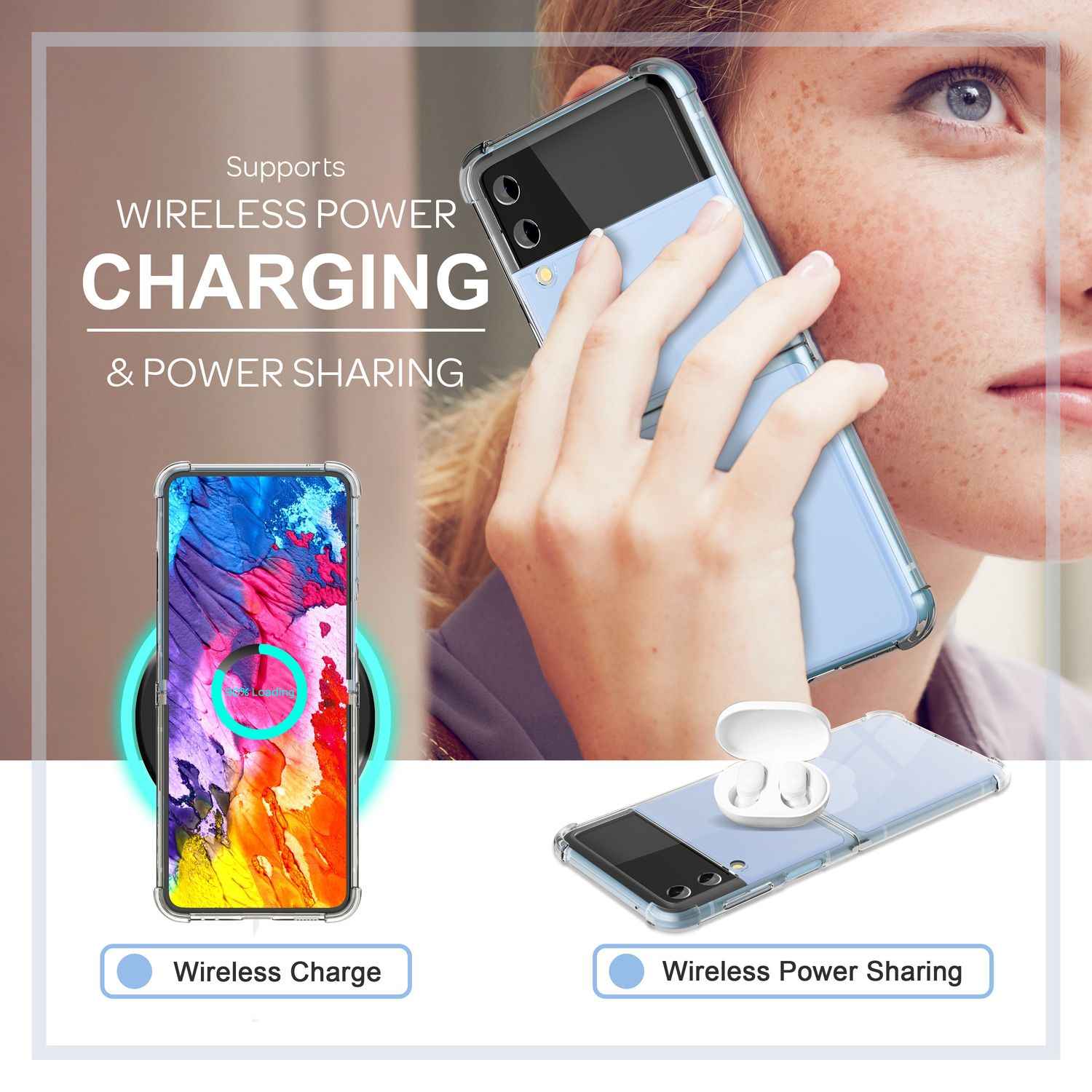Hülle für Samsung Galaxy Z Flip4 Klar Kratzfest Anti-Gelb Hart Cover Schutzhülle