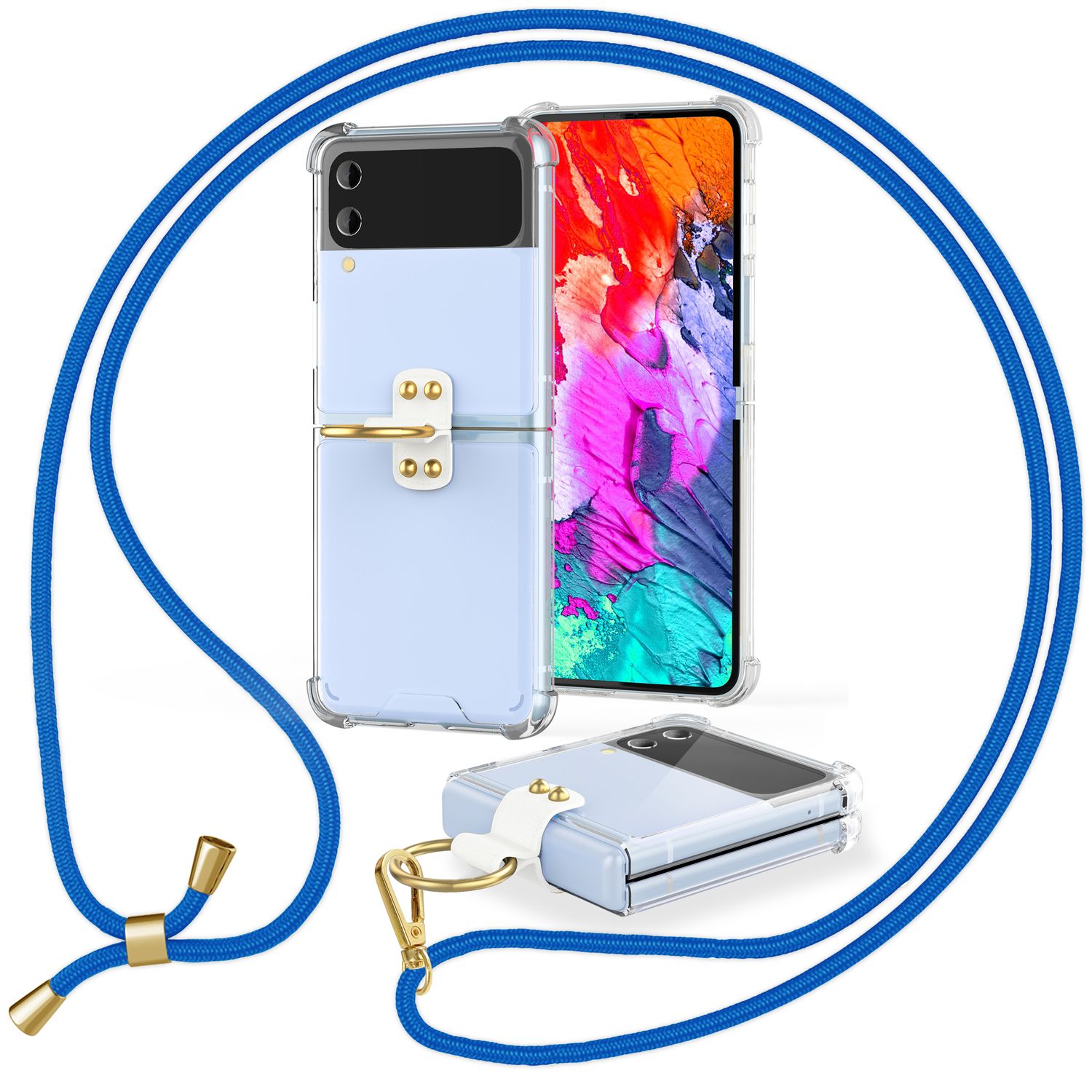 Handyhülle Samsung Galaxy Z Flip4 klar mit Band und Ring | NALIA Berlin