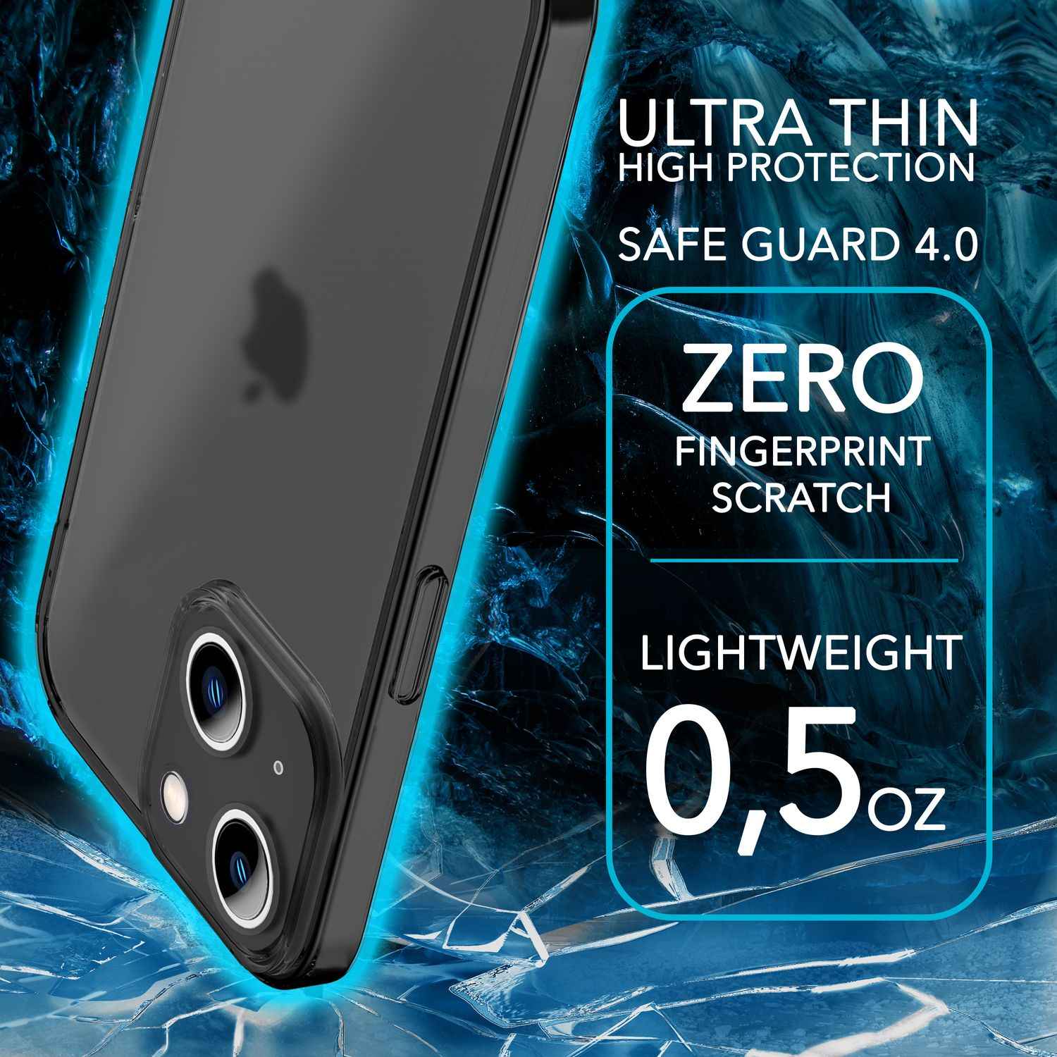 Ultra Dünne Hülle für iPhone 14, Slim 0,3mm Durchsichtig Schutz Cover Handyhülle