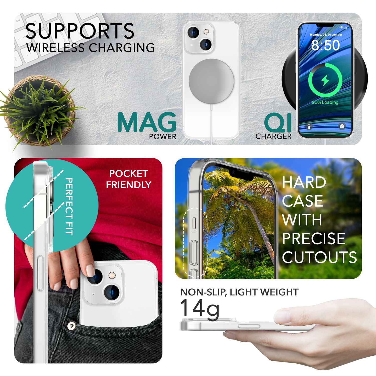 Ultra Dünne Hülle für iPhone 14 Plus, Slim 0,3mm Durchsichtig Schutz Handyhülle