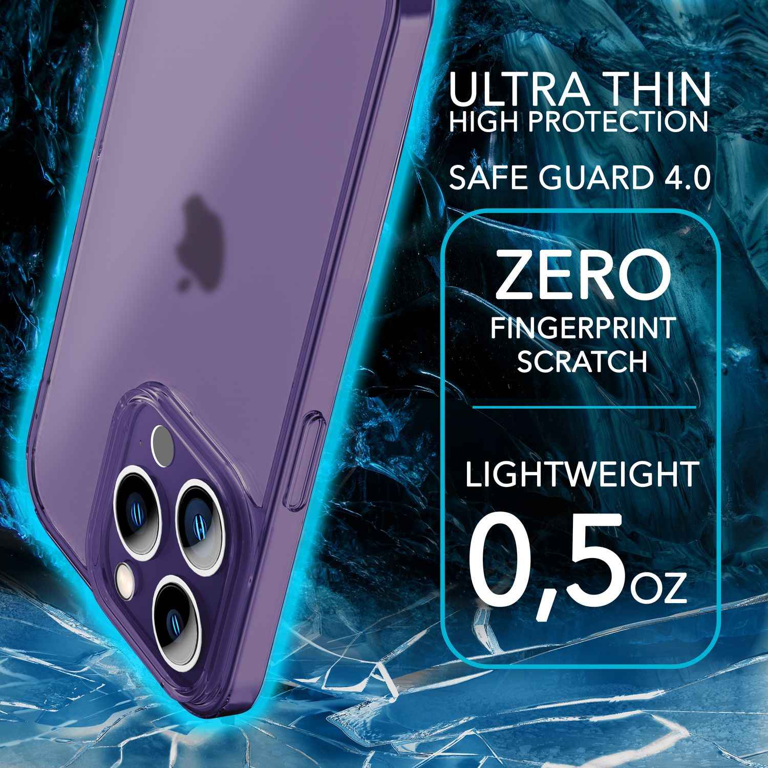 Ultra Dünne Hülle für iPhone 14 Pro, Slim 0,3mm Durchsichtig Schutz Handyhülle
