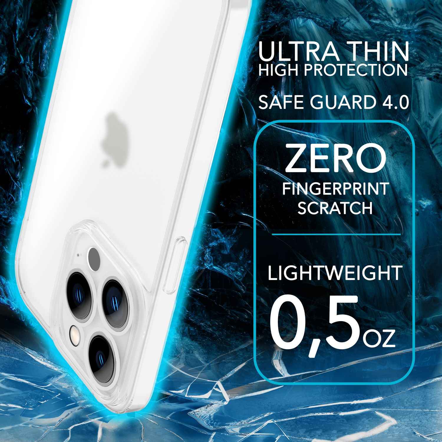 Ultra Dünne Hülle für iPhone 14 Pro, Slim 0,3mm Durchsichtig Schutz Handyhülle