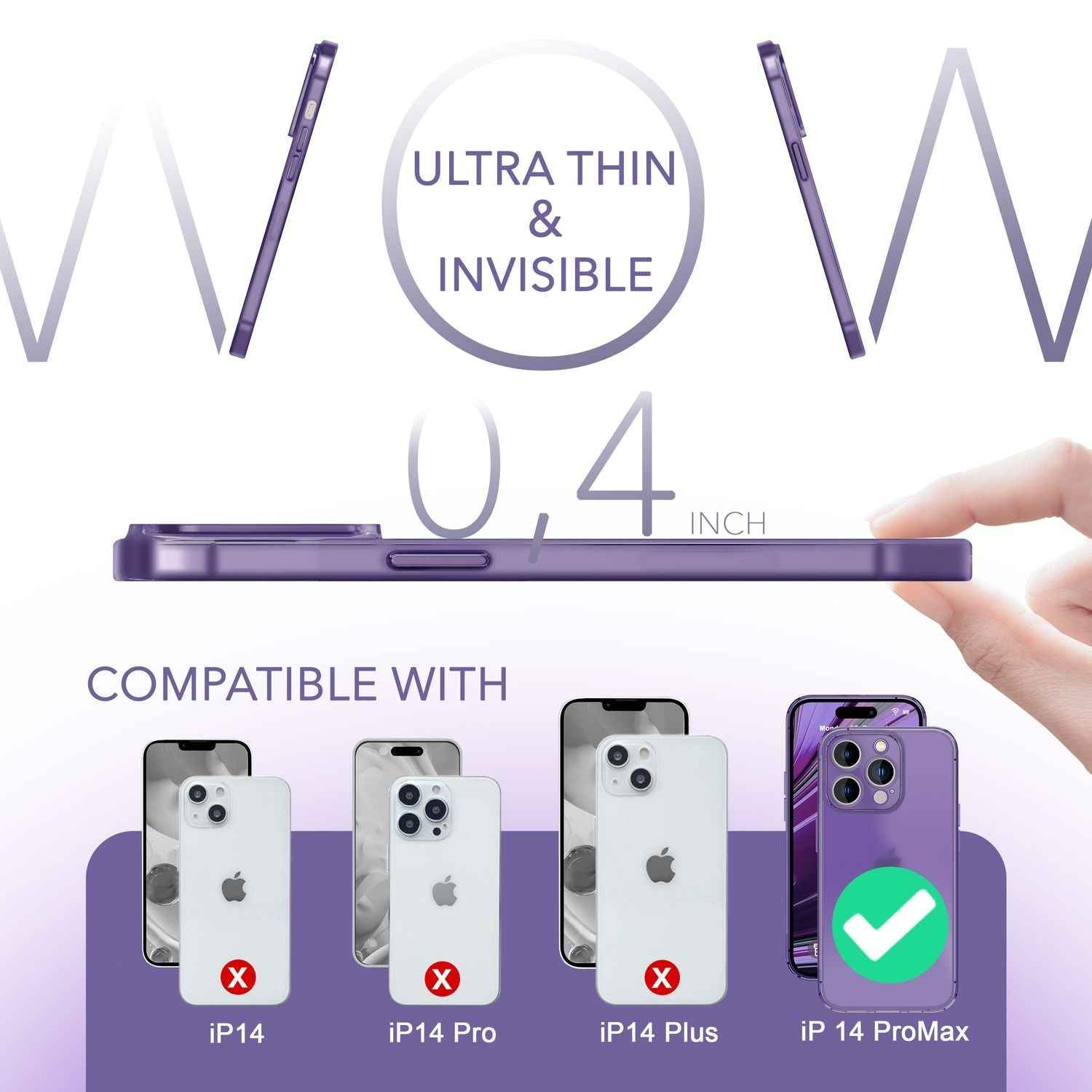 Ultra Dünne Hülle für iPhone 14 Pro Max, Slim 0,3mm Durchsichtig Case Handyhülle