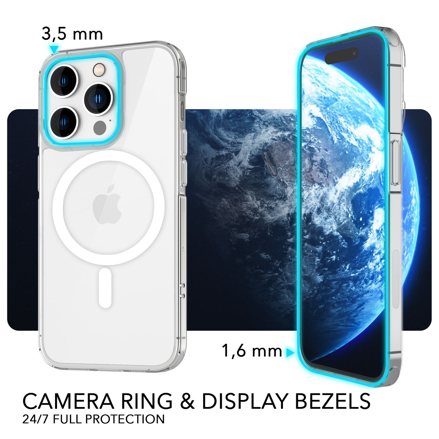 MagPower Schutzhülle von Zeus für iPhone 14 Pro, klar und kratzfest