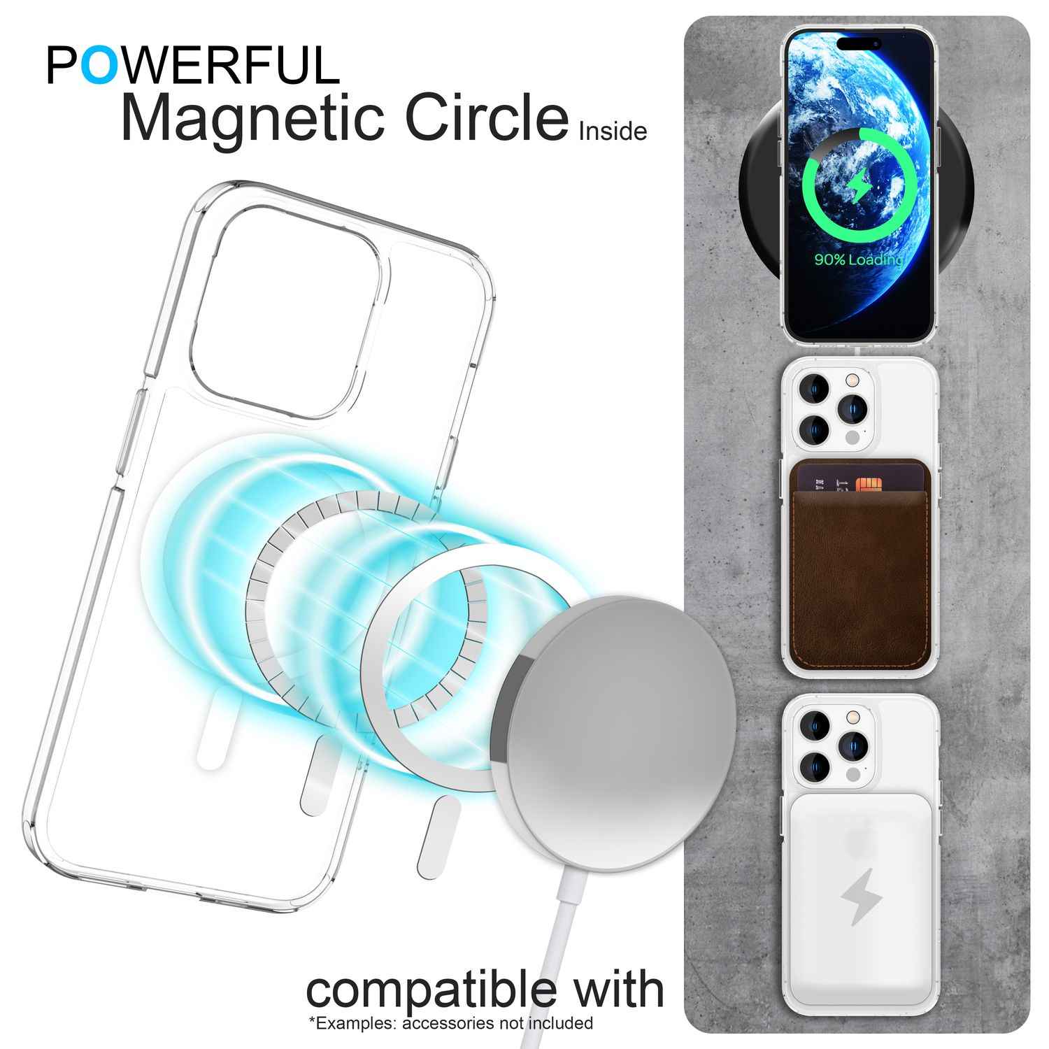MagPower Schutzhülle für iPhone 14 Pro Max, Klar Kratzfest Handy Hülle Cover