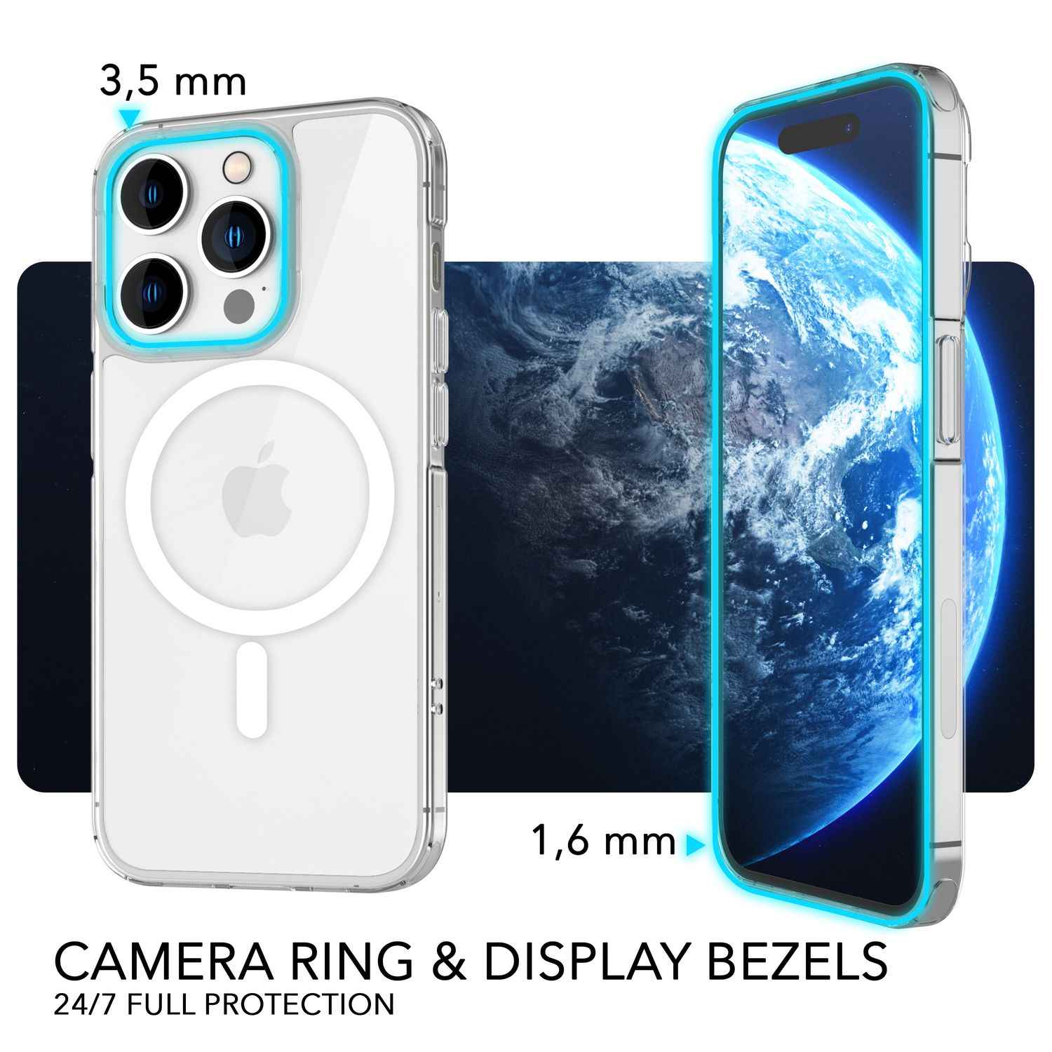 MagPower Schutzhülle für iPhone 14 Pro Max, Klar Kratzfest Handy Hülle Cover