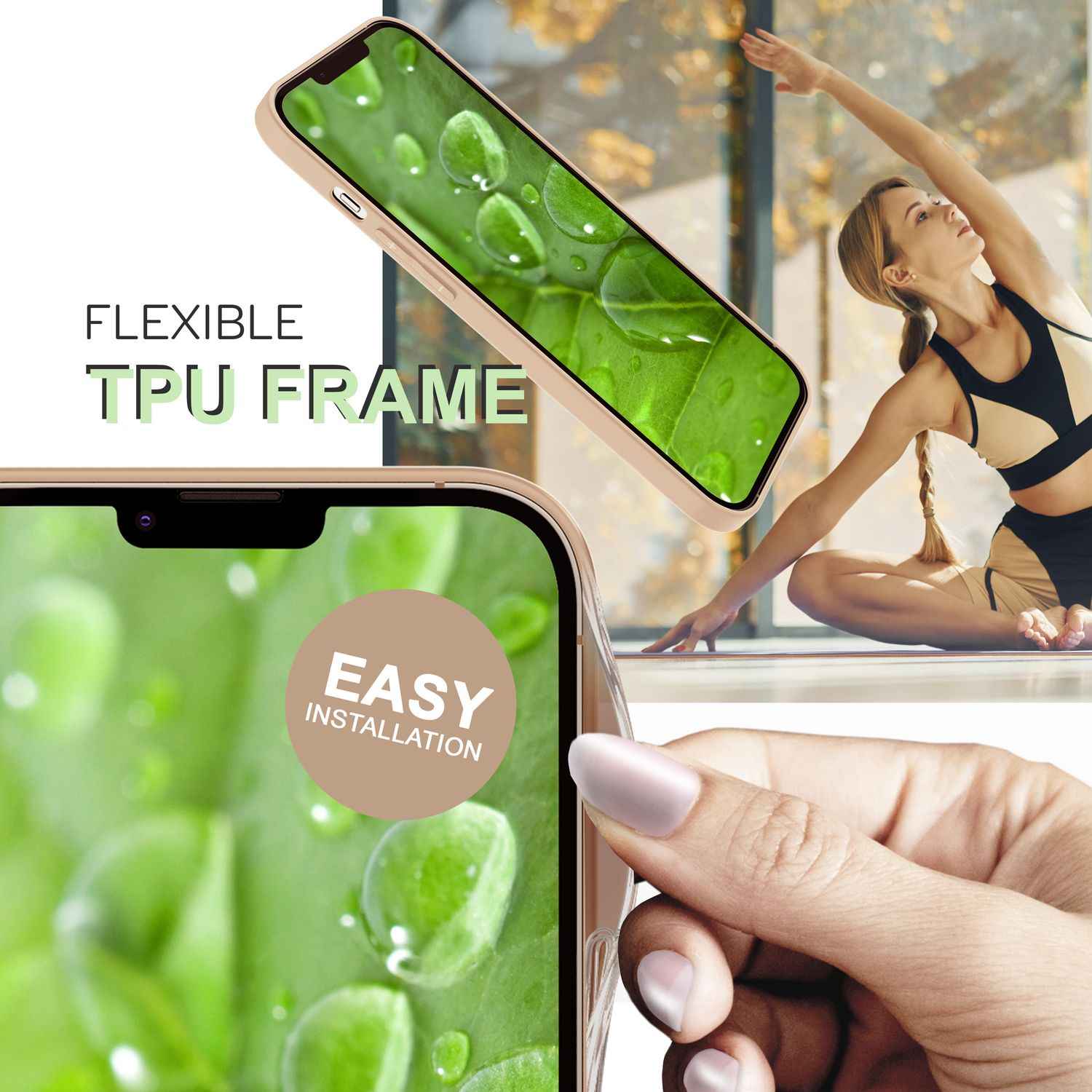 Hülle mit Natur Kork für iPhone 14 Plus, Schutzhülle TPU Handyhülle Cork Cover
