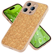Hülle mit Natur Kork für iPhone 14 Pro Max, Schutzhülle TPU Handyhülle Cork Case