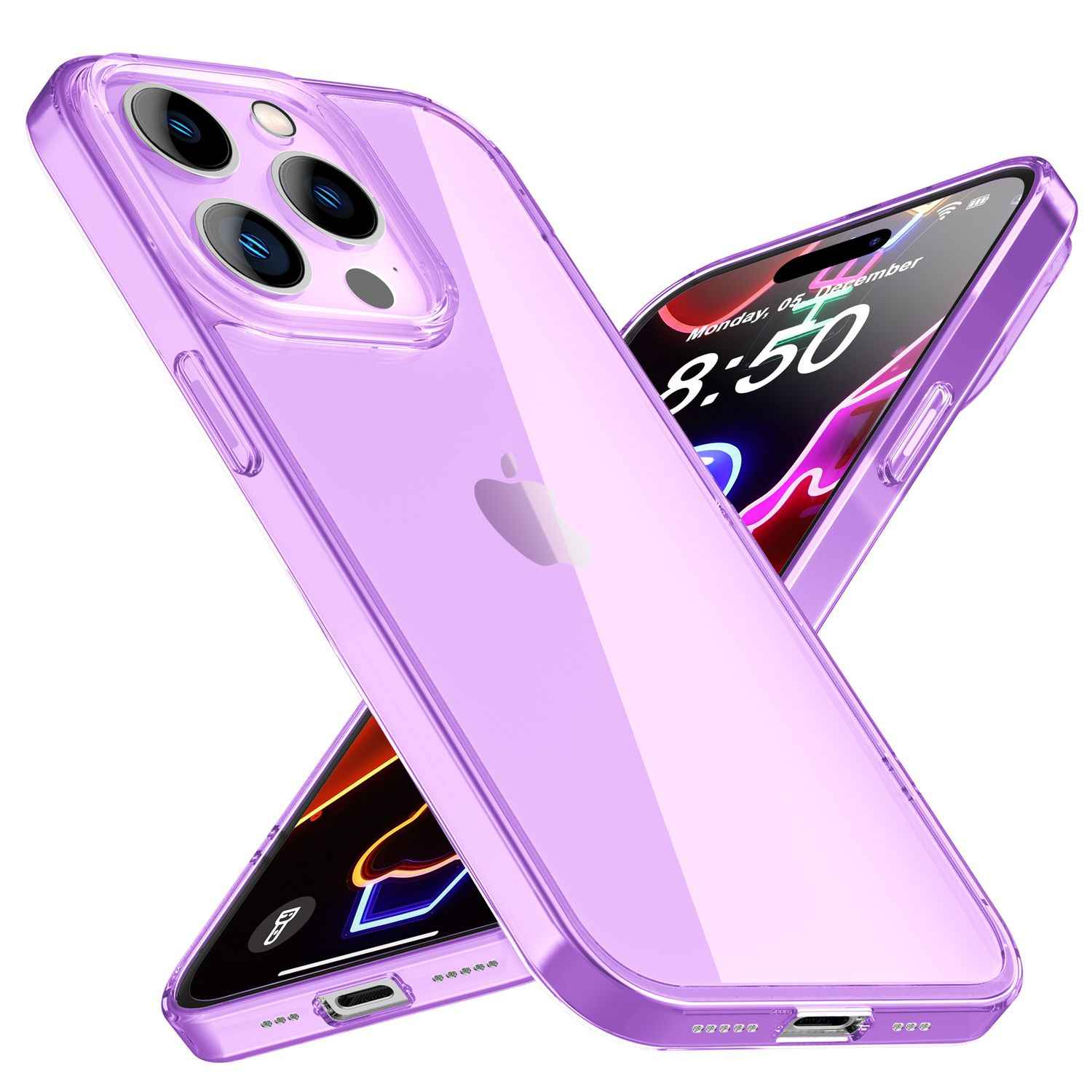 Neon Hülle für iPhone 14 Pro, Durchscheinend Bunt Handyhülle Cover Schutzhülle