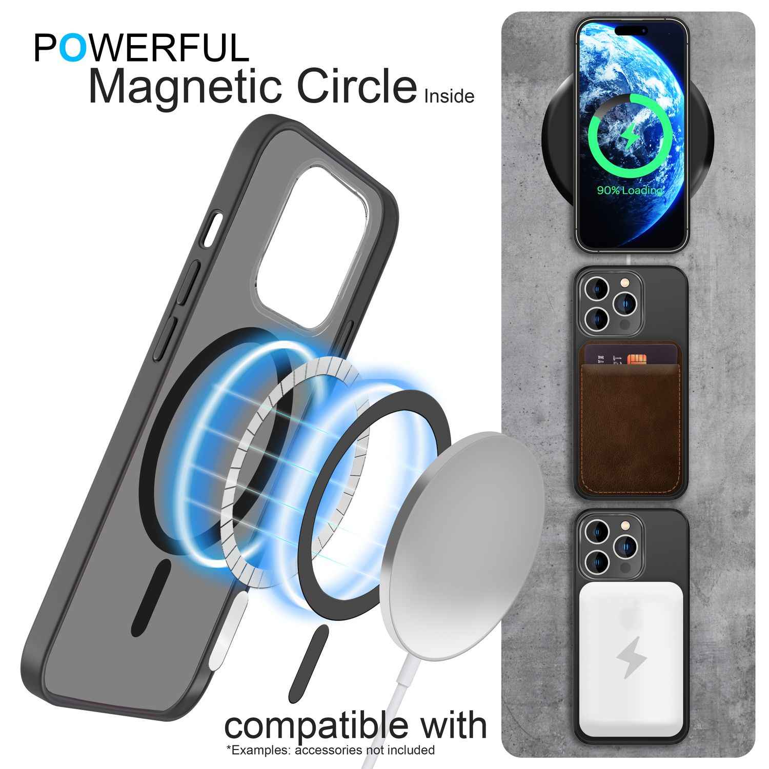 MagSafe Hülle mit 2x Schutz Glas für iPhone 14 Pro, Halb-Transparent Handy Cover