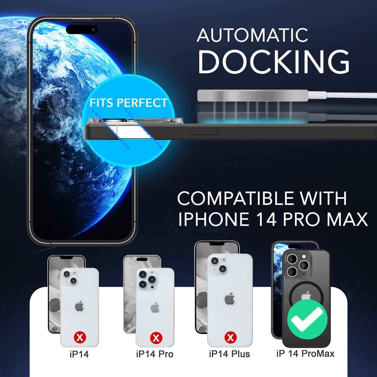 NALIA MagSafe Hülle mit 2x Schutz Glas für iPhone 14 Pro Max, Halb-Transparent Cover