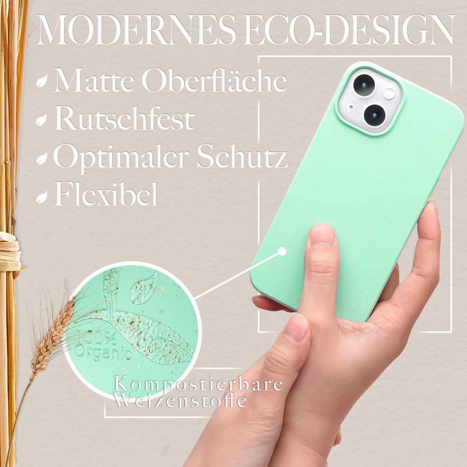 Bio Hülle mit MagSafe für iPhone 14, Nachhaltig Öko Case Umweltfreundlich