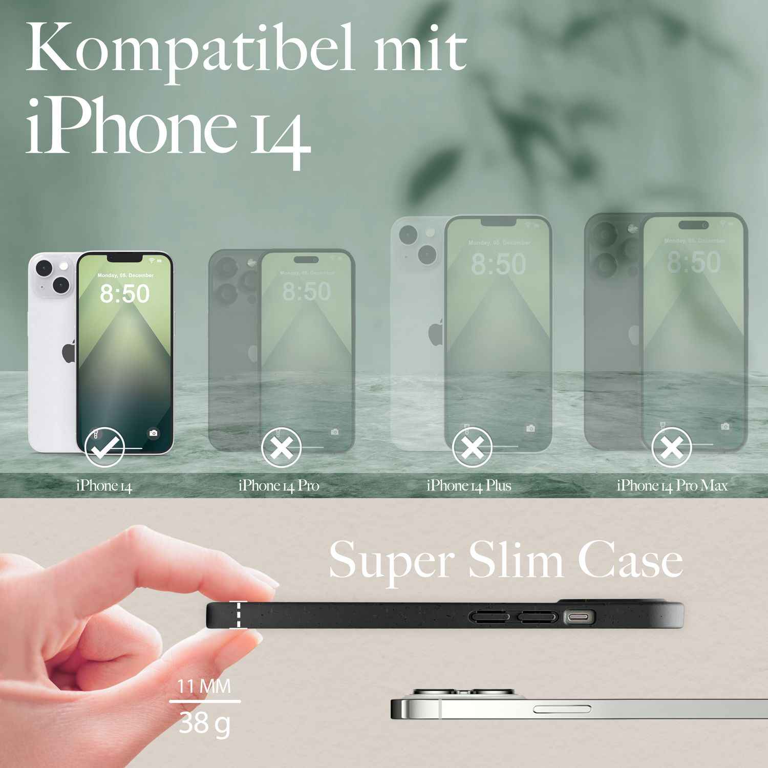 Bio Hülle mit MagSafe für iPhone 14, Nachhaltig Öko Case Umweltfreundlich