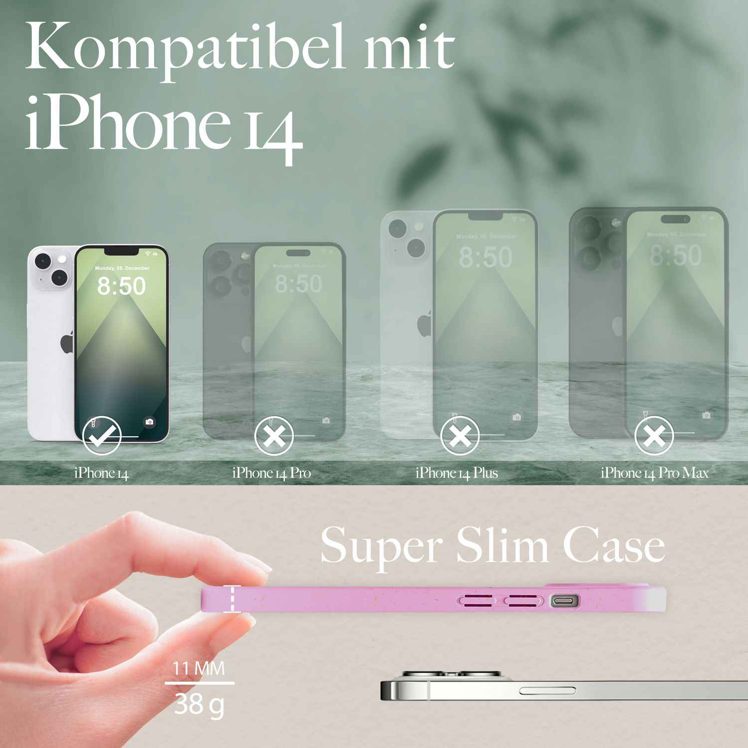 Bio Hülle mit MagSafe für iPhone 14, Nachhaltig Öko Case Umweltfreundlich