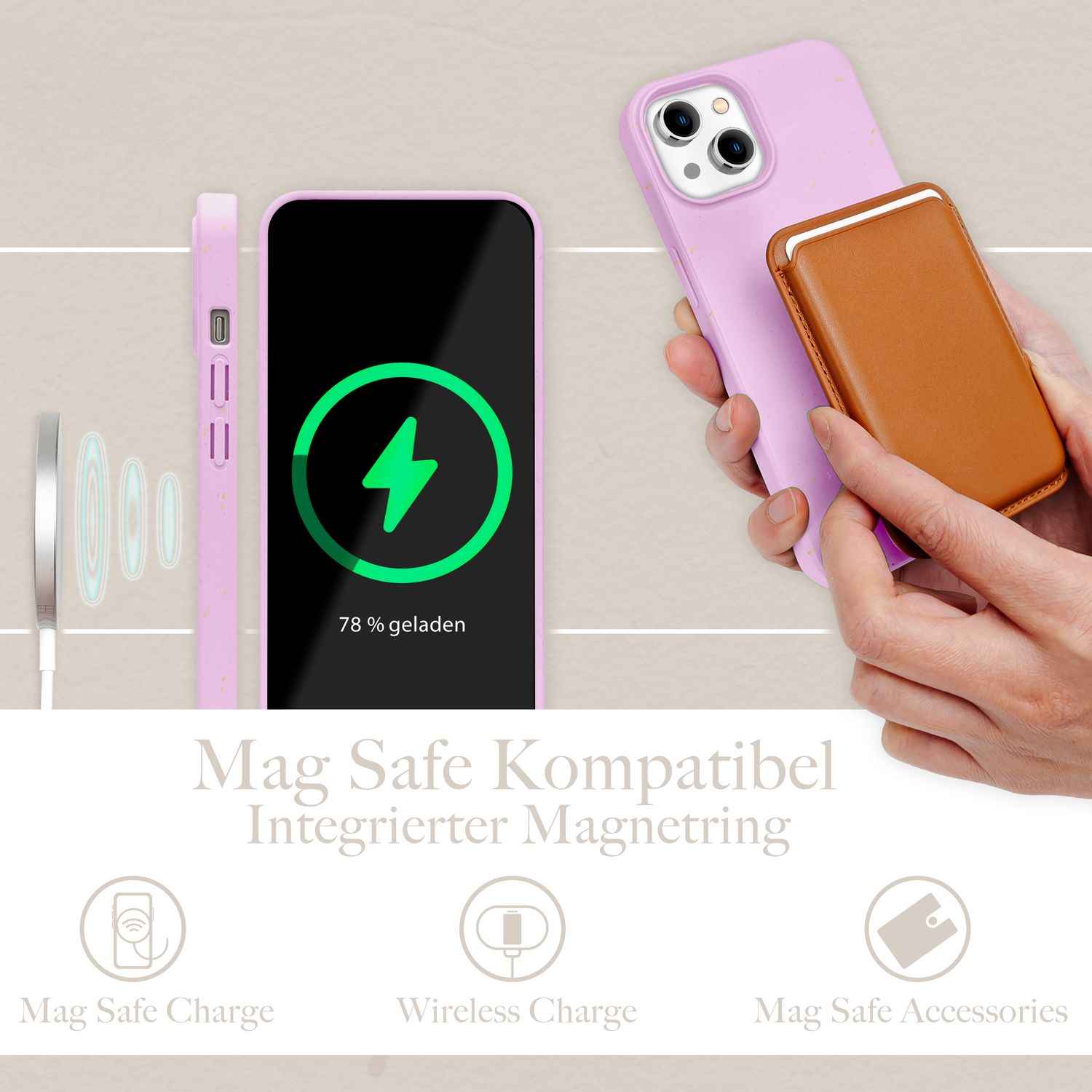 Bio Hülle mit MagSafe für iPhone 14, Nachhaltig Öko Case Umweltfreundlich