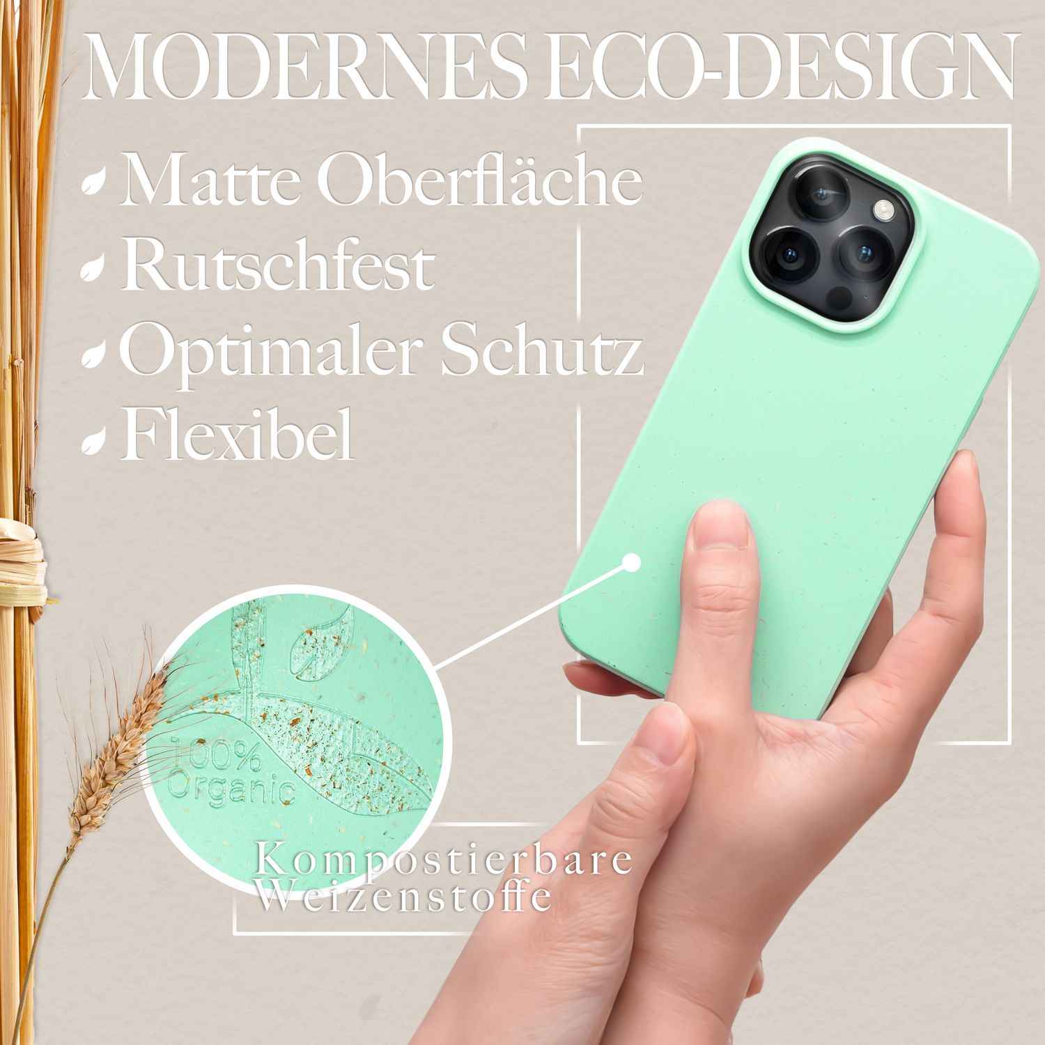 Bio Hülle mit MagSafe für iPhone 14 Pro Max, Nachhaltig Öko Case Bio Cover Eco