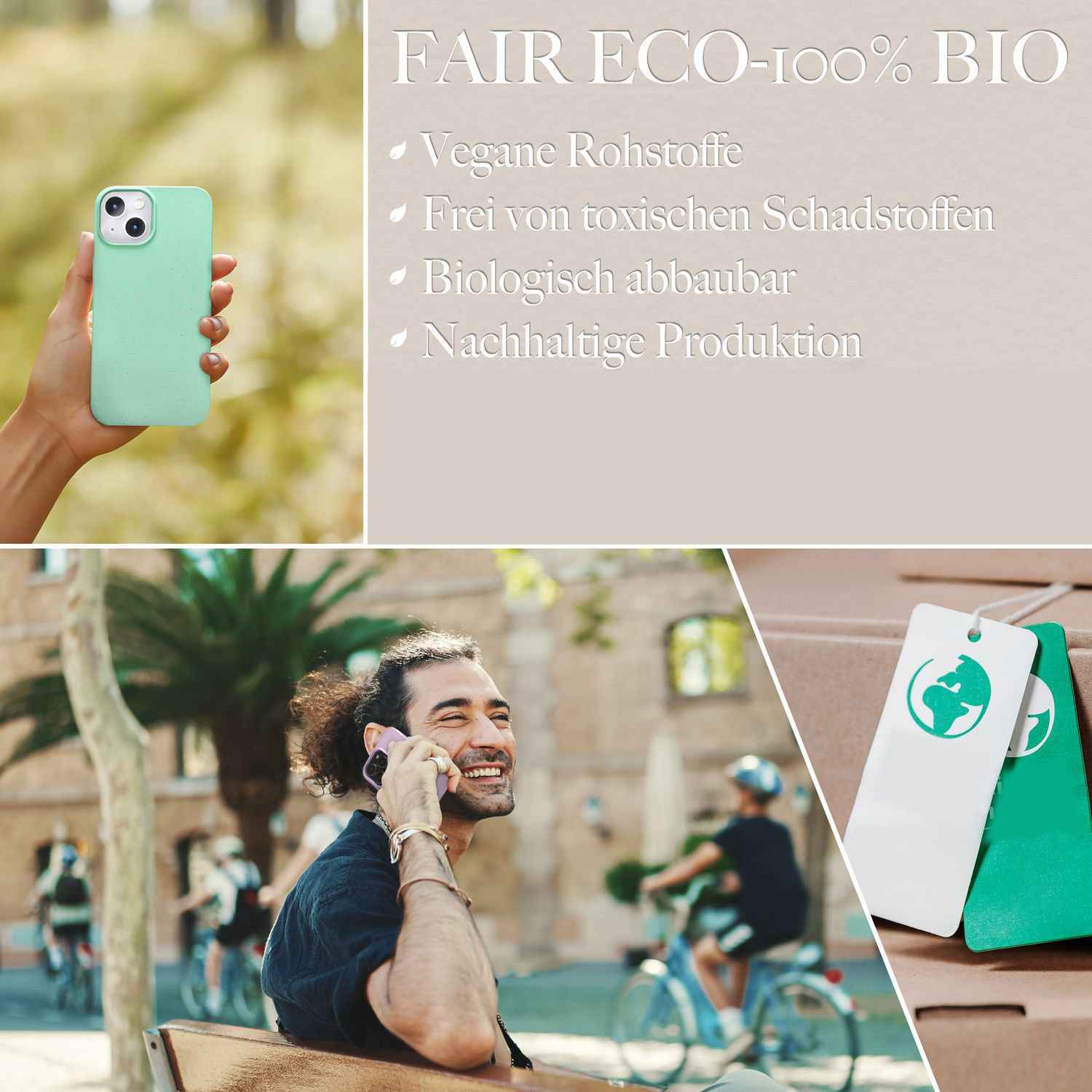 Bio Hülle mit MagSafe für iPhone 14 Pro Max, Nachhaltig Öko Case Bio Cover Eco