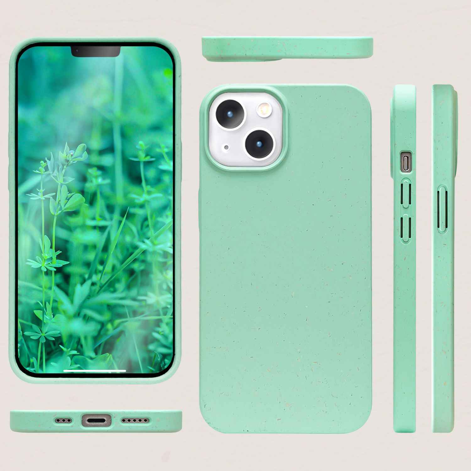 Bio Hülle für iPhone 14, Nachhaltiges Öko Case Umweltfreundlich Natur Eco Cover