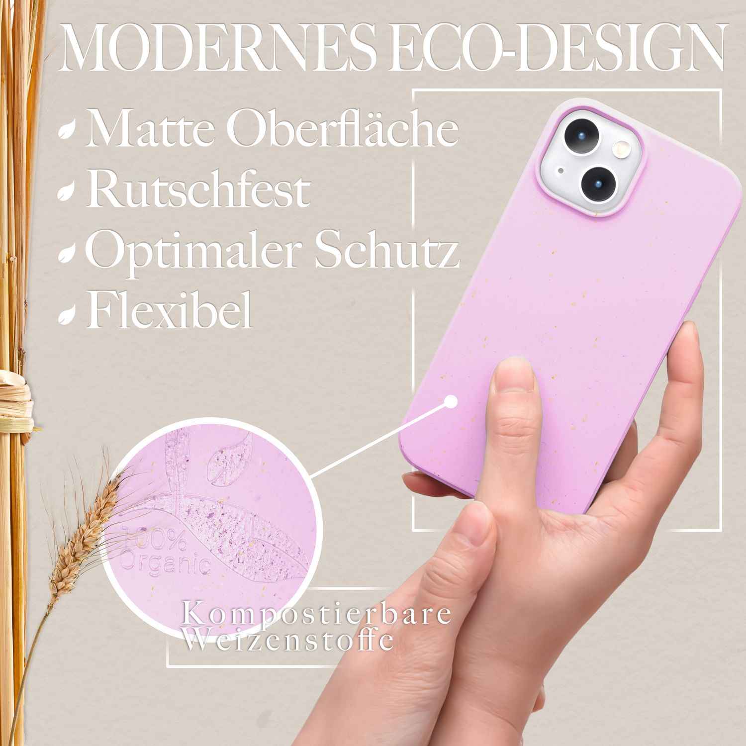 Bio Hülle für iPhone 14 Plus, Nachhaltiges Öko Case Umweltfreundlich Natur Cover