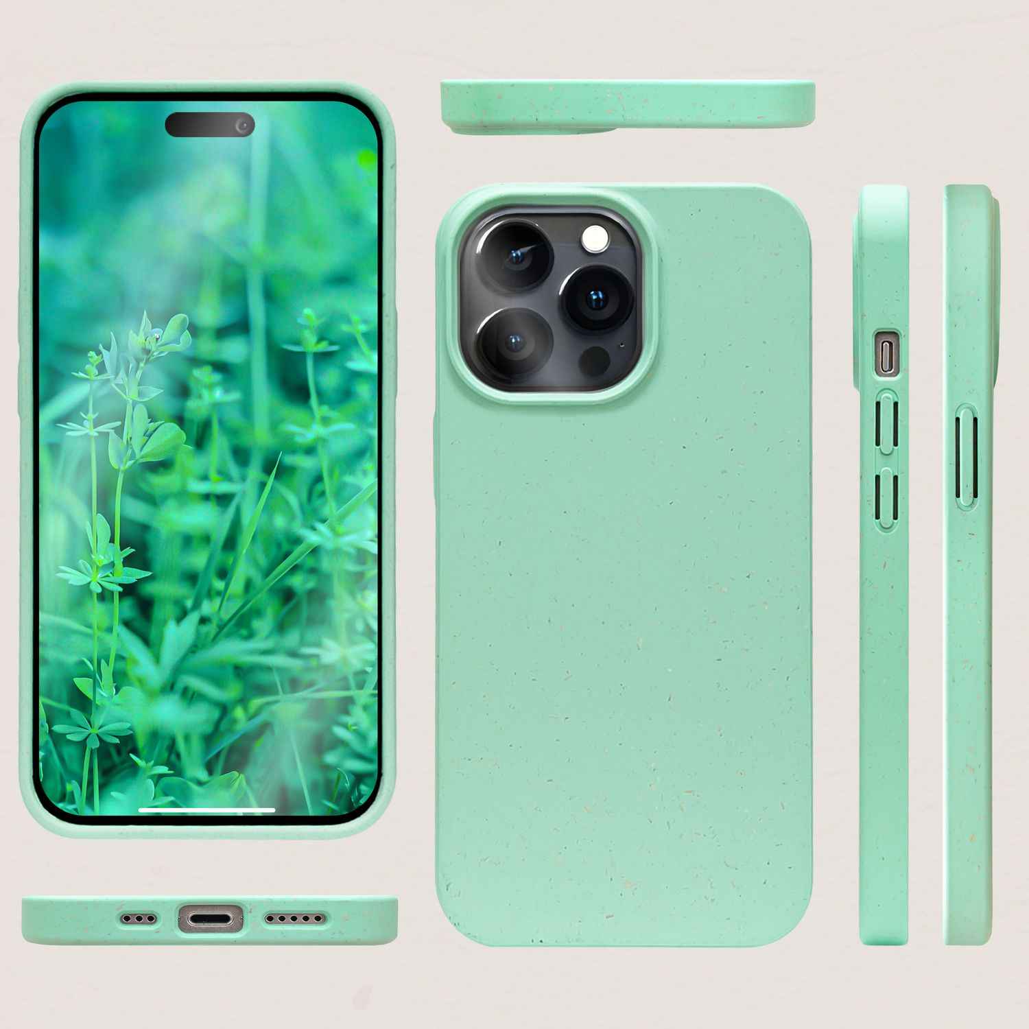 Bio Hülle für iPhone 14 Pro, Nachhaltiges Öko Case Umweltfreundlich Natur Cover
